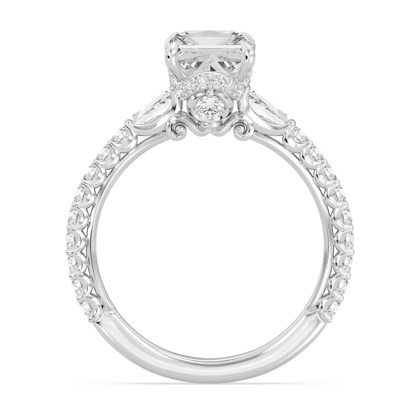Enchanted Star Lab Grown Diamond And 14K Gold, Disney Princess Cinderella Side-Stone Carriage Engagement Ring