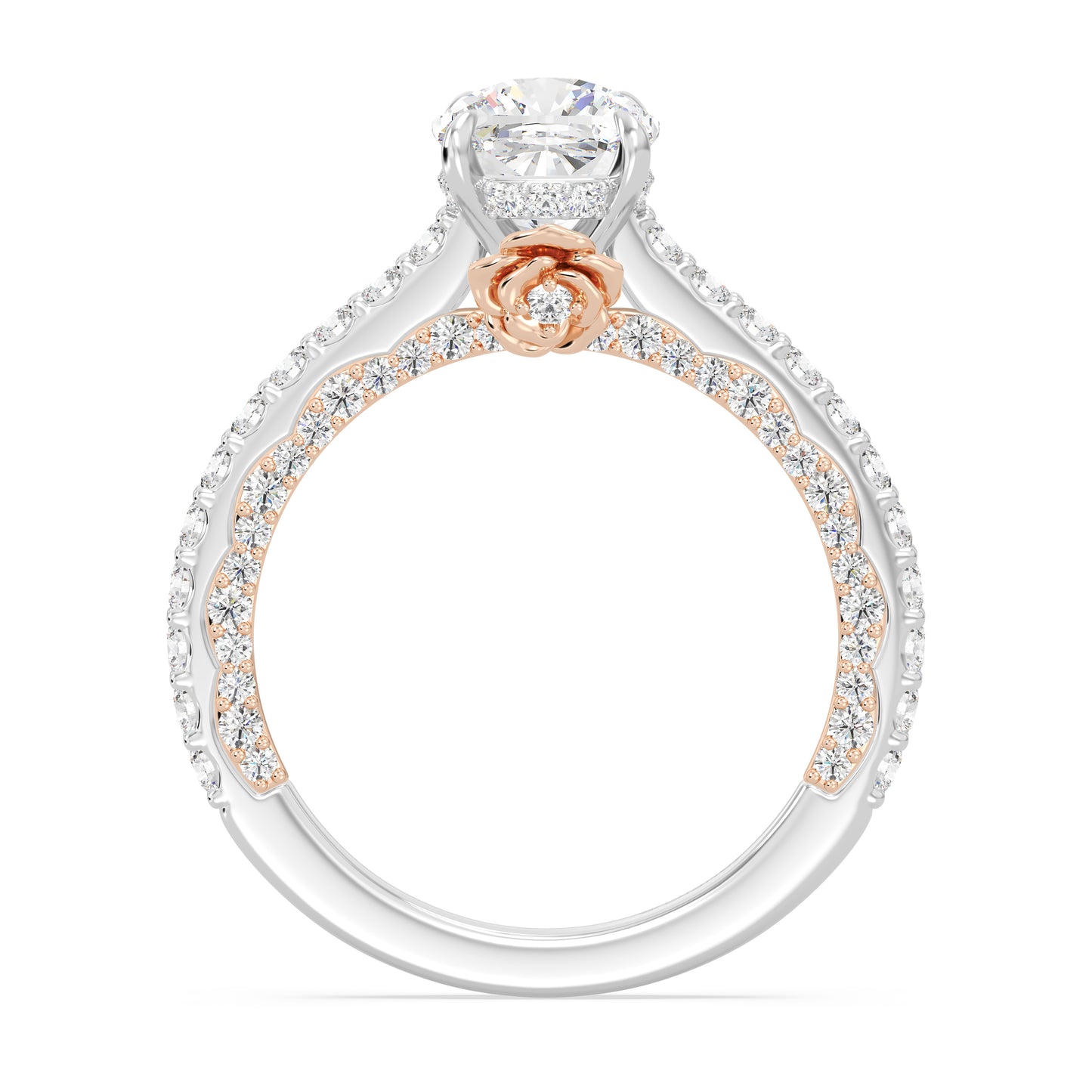 Enchanted Star Lab Grown Diamond And 14K Gold, Disney Princess Belle Rose Engagement Ring