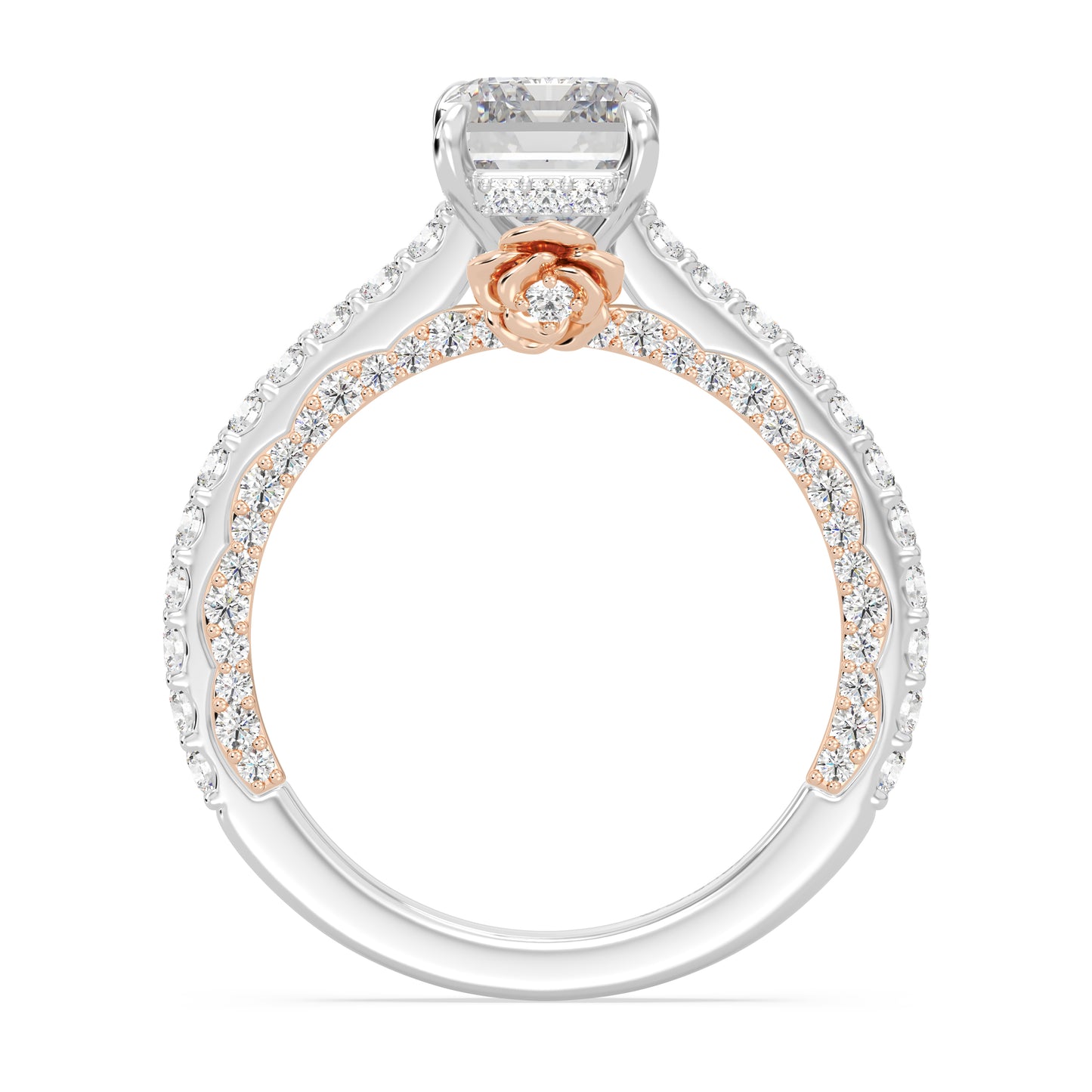 Enchanted Star Lab Grown Diamond And 14K Gold, Disney Princess Belle Rose Engagement Ring