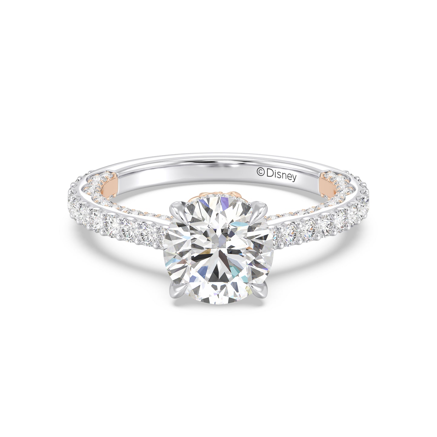 Enchanted Star Lab Grown Diamond And 14K Gold, Disney Princess Belle Rose Engagement Ring