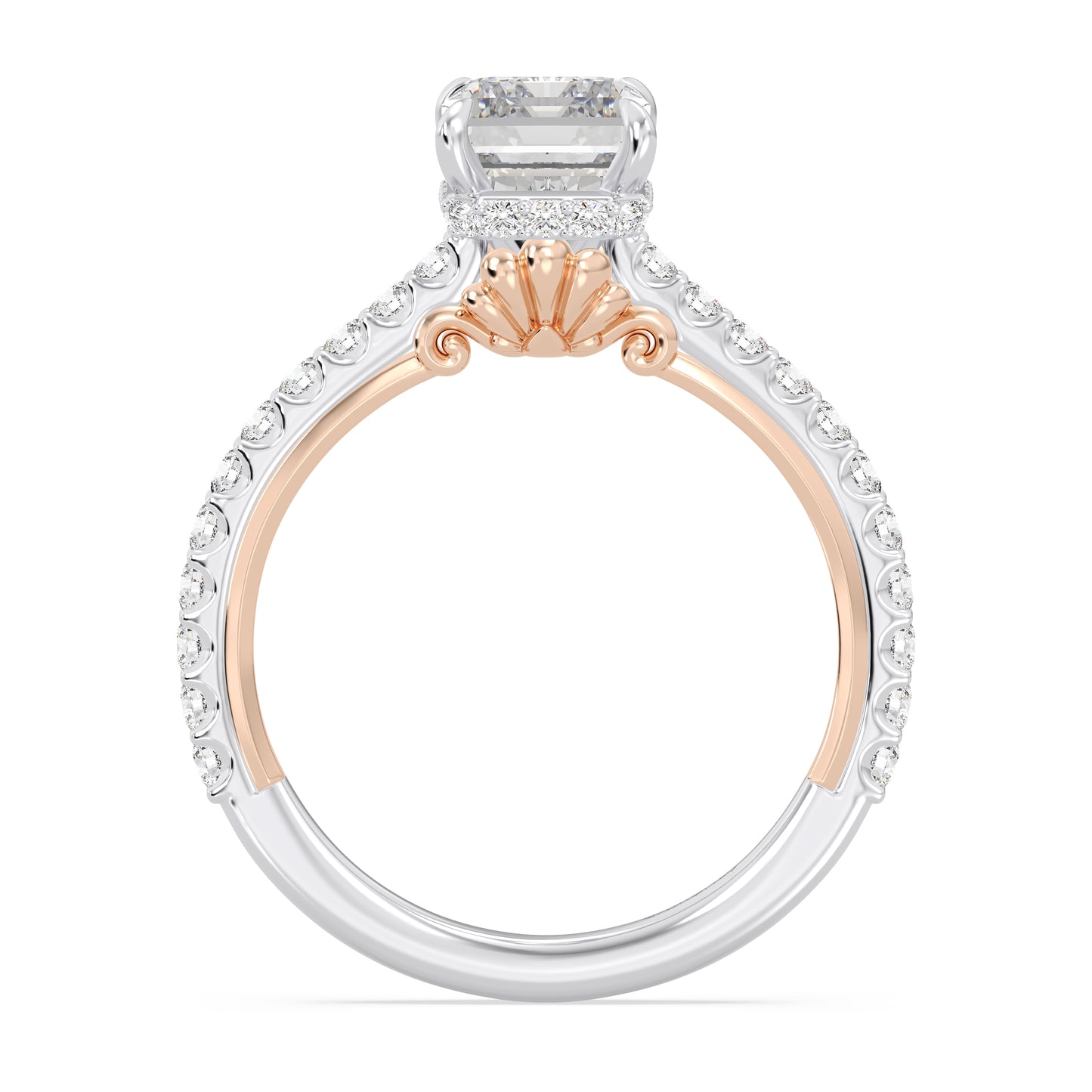 Enchanted Star Lab Grown Diamond And 14K Gold, Disney Princess Ariel Hidden Halo Shell Engagement Ring