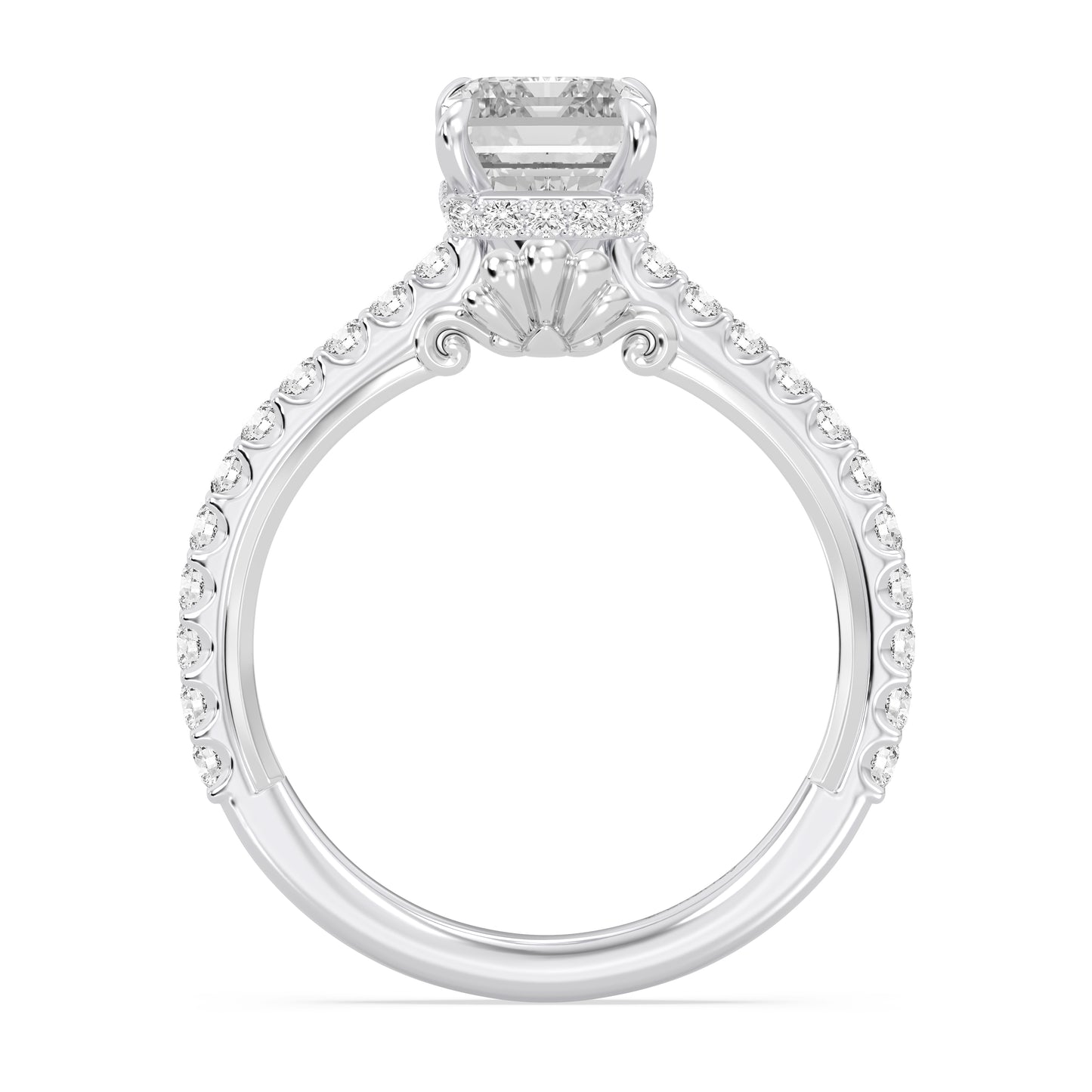 Enchanted Star Lab Grown Diamond And 14K Gold, Disney Princess Ariel Hidden Halo Shell Engagement Ring