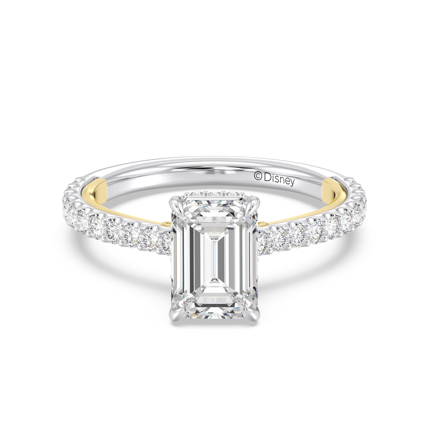 Enchanted Star Lab Grown Diamond And 14K Gold, Disney Princess Ariel Hidden Halo Shell Engagement Ring
