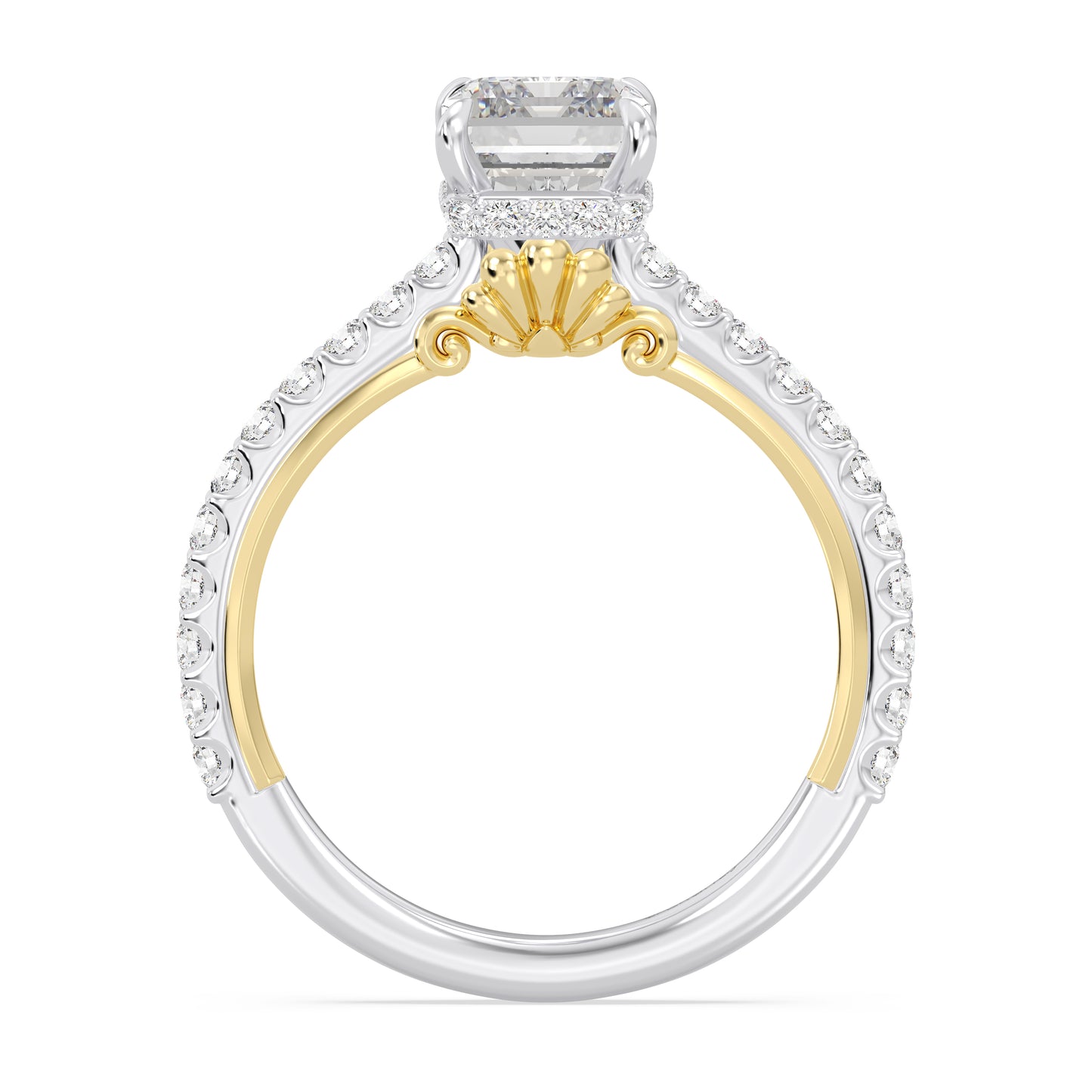 Enchanted Star Lab Grown Diamond And 14K Gold, Disney Princess Ariel Hidden Halo Shell Engagement Ring