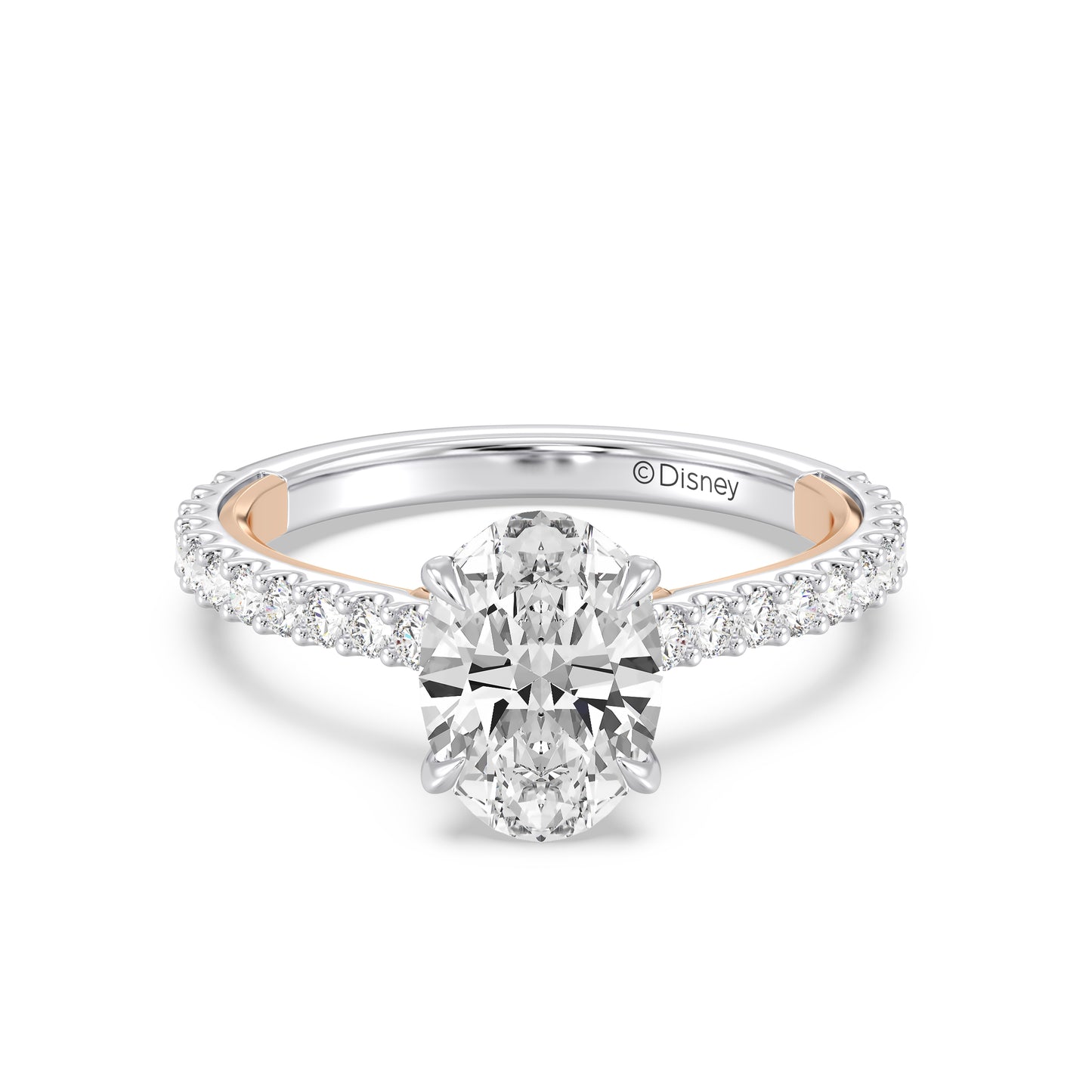 Enchanted Star Lab Grown Diamond And 14K Gold, Disney Princess Ariel Hidden Halo Shell Engagement Ring