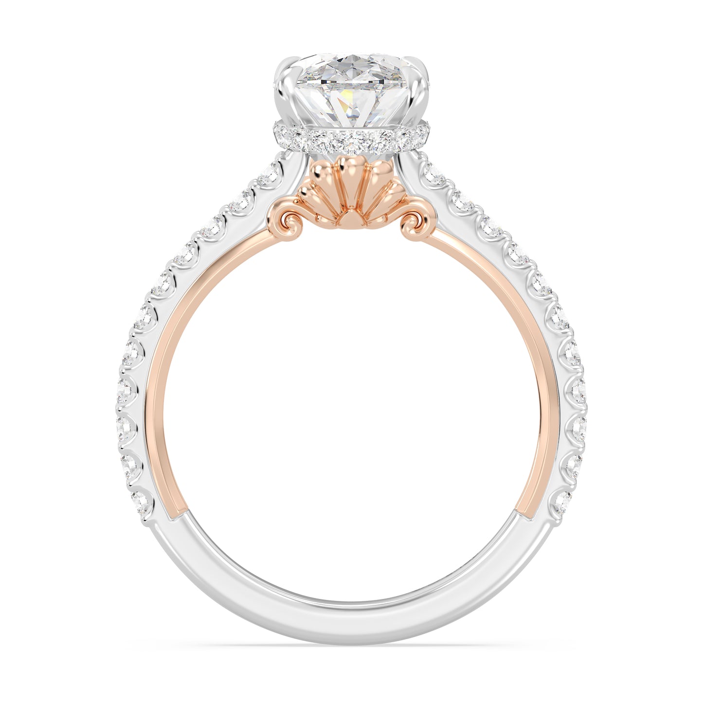 Enchanted Star Lab Grown Diamond And 14K Gold, Disney Princess Ariel Hidden Halo Shell Engagement Ring