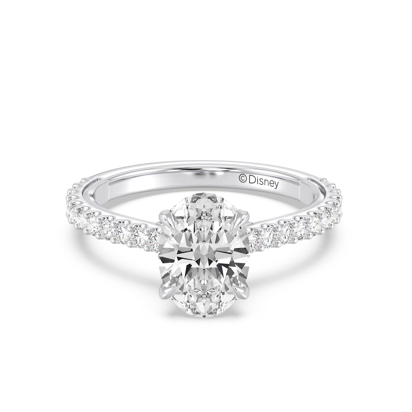 Enchanted Star Lab Grown Diamond And 14K Gold, Disney Princess Ariel Hidden Halo Shell Engagement Ring