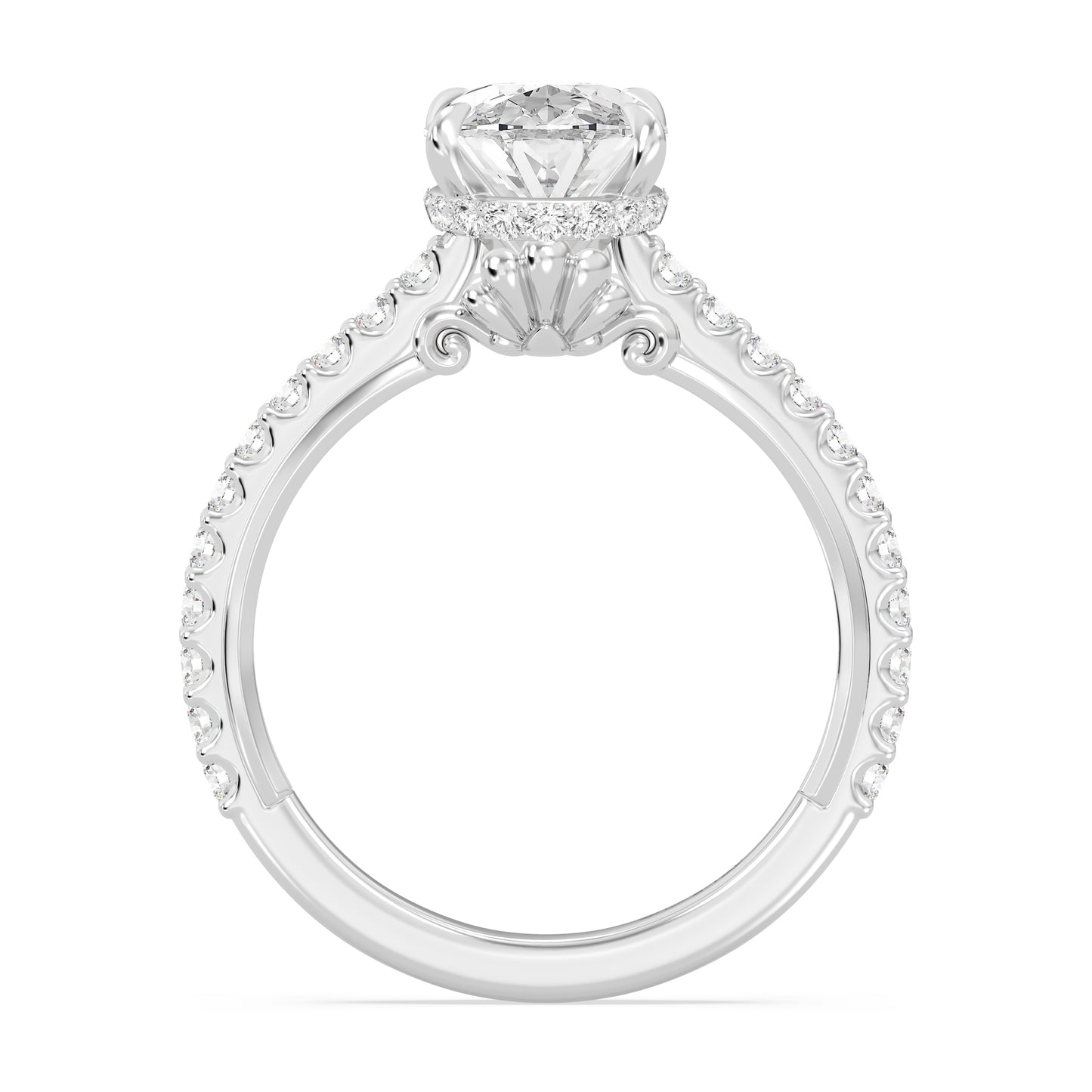 Enchanted Star Lab Grown Diamond And 14K Gold, Disney Princess Ariel Hidden Halo Shell Engagement Ring