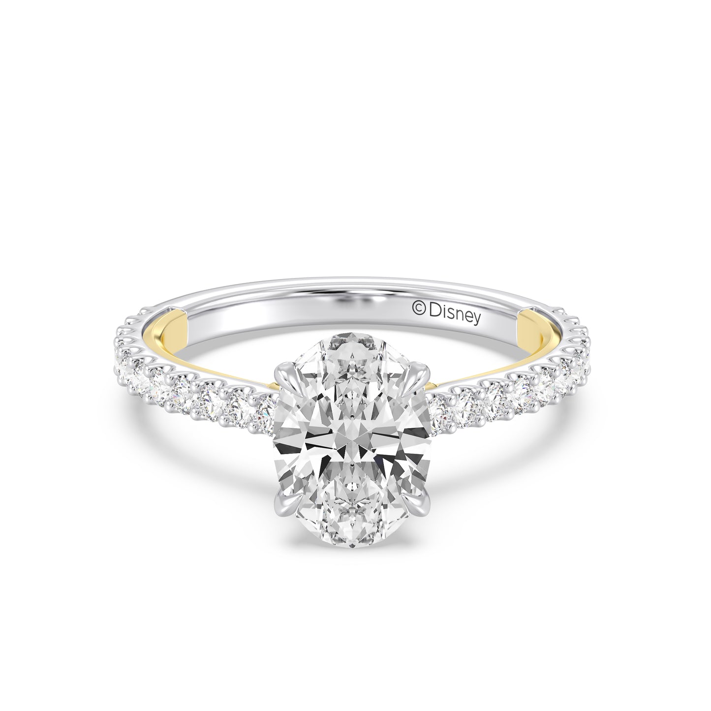 Enchanted Star Lab Grown Diamond And 14K Gold, Disney Princess Ariel Hidden Halo Shell Engagement Ring