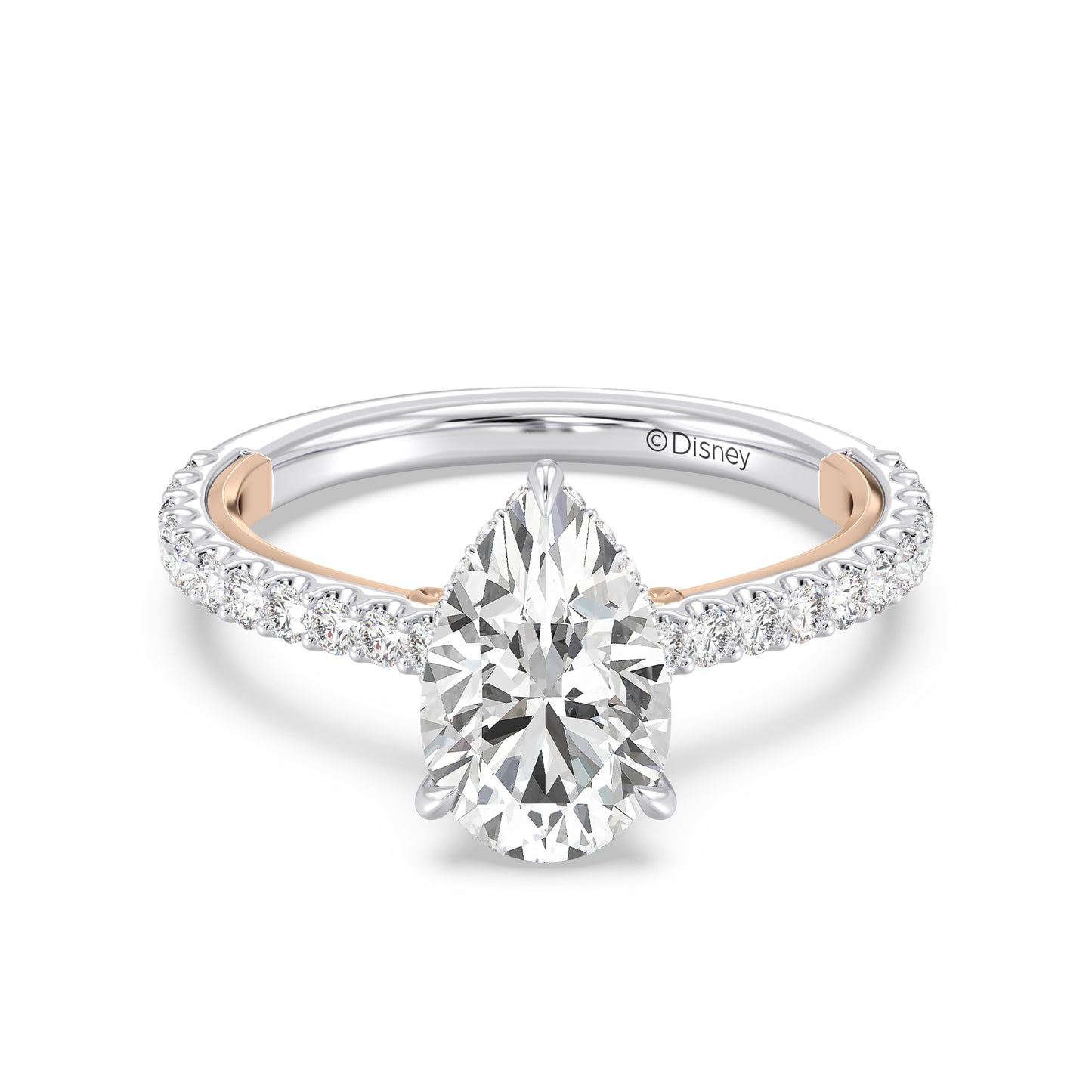 Enchanted Star Lab Grown Diamond And 14K Gold, Disney Princess Ariel Hidden Halo Shell Engagement Ring