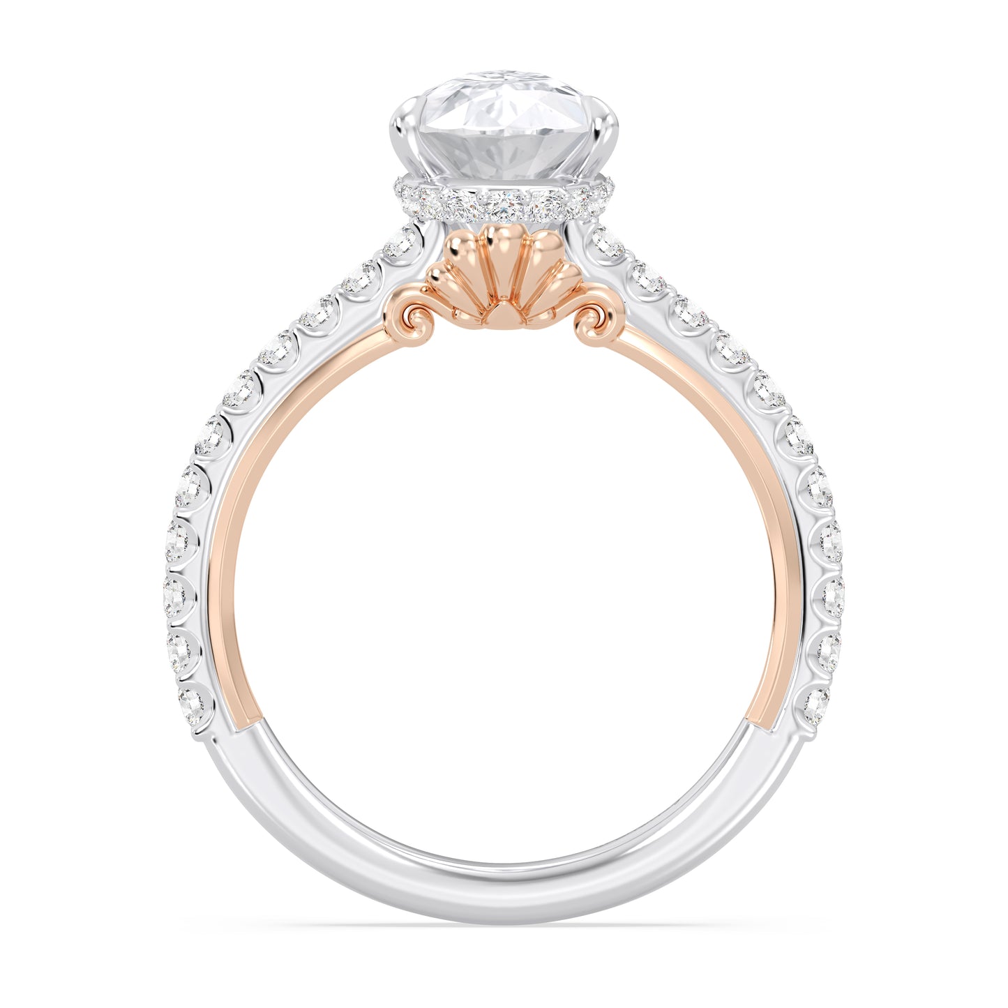 Enchanted Star Lab Grown Diamond And 14K Gold, Disney Princess Ariel Hidden Halo Shell Engagement Ring