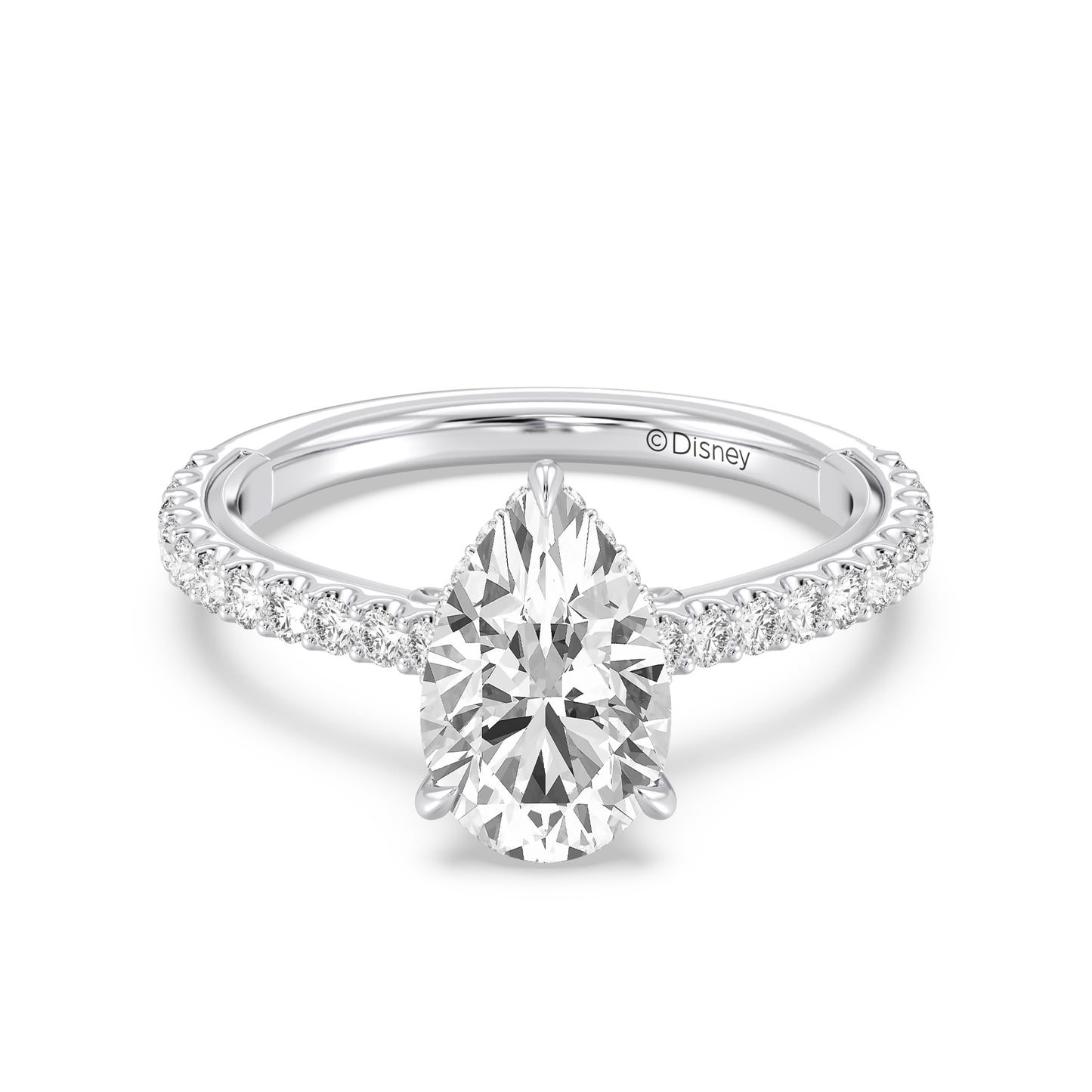 Enchanted Star Lab Grown Diamond And 14K Gold, Disney Princess Ariel Hidden Halo Shell Engagement Ring