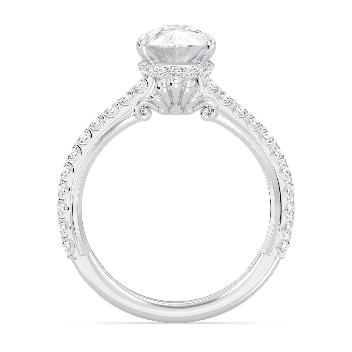 Enchanted Star Lab Grown Diamond And 14K Gold, Disney Princess Ariel Hidden Halo Shell Engagement Ring