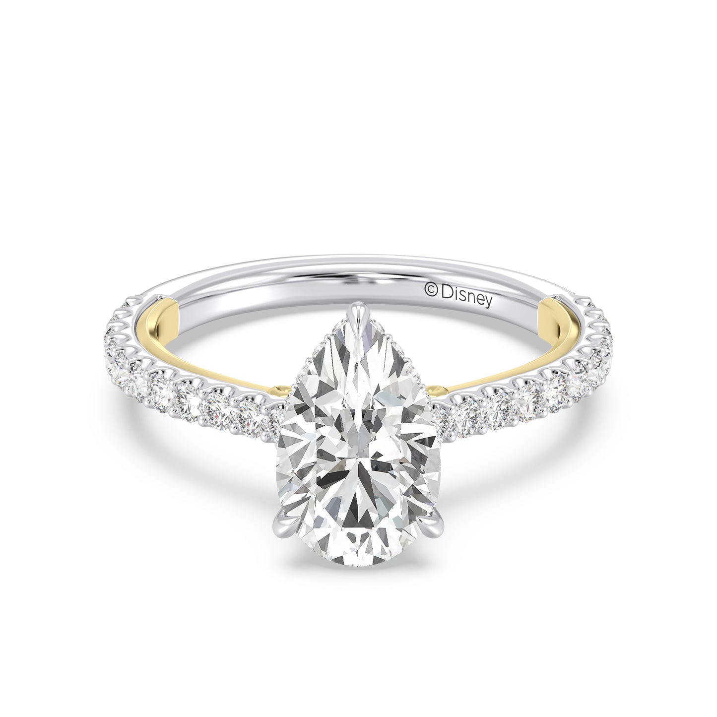 Enchanted Star Lab Grown Diamond And 14K Gold, Disney Princess Ariel Hidden Halo Shell Engagement Ring