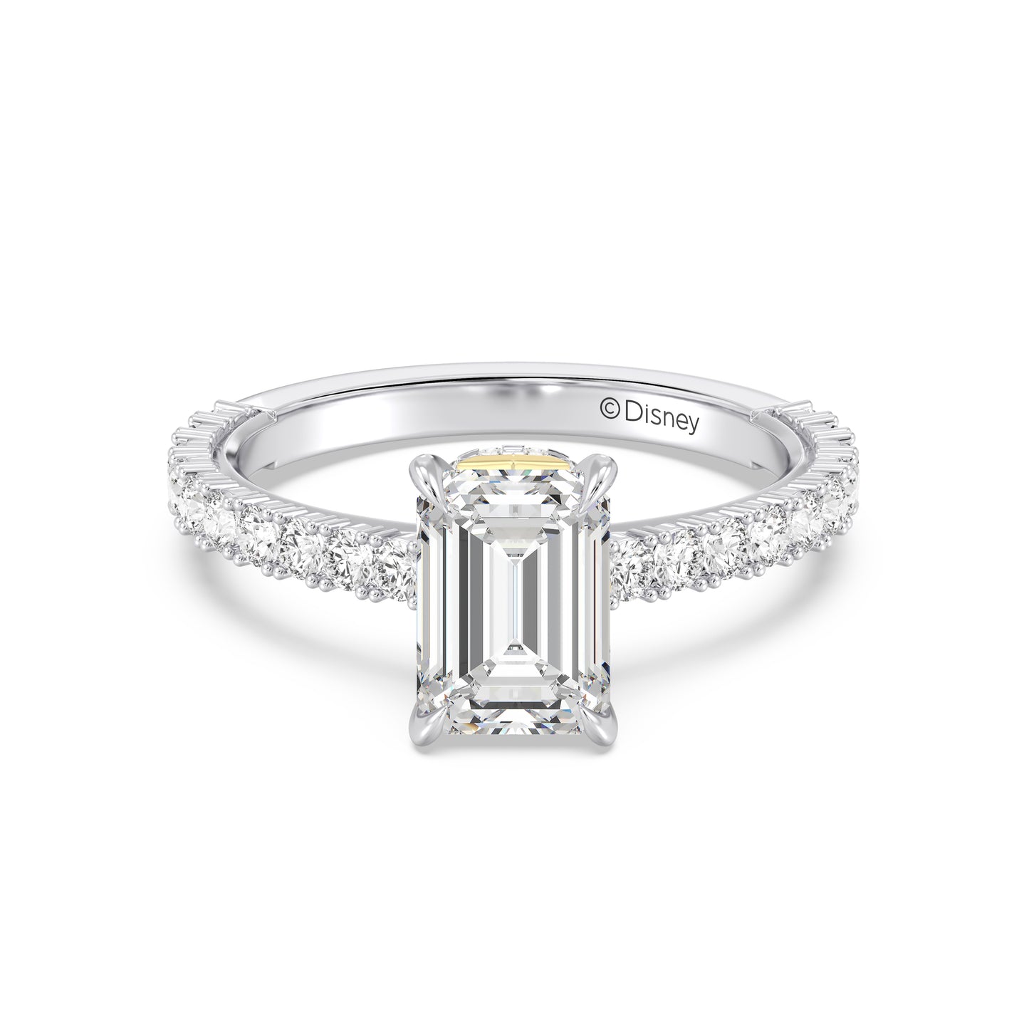 Enchanted Star Lab Grown Diamond And 14K Gold Disney Princess Aurora, Hidden Halo Crown Engagement Ring
