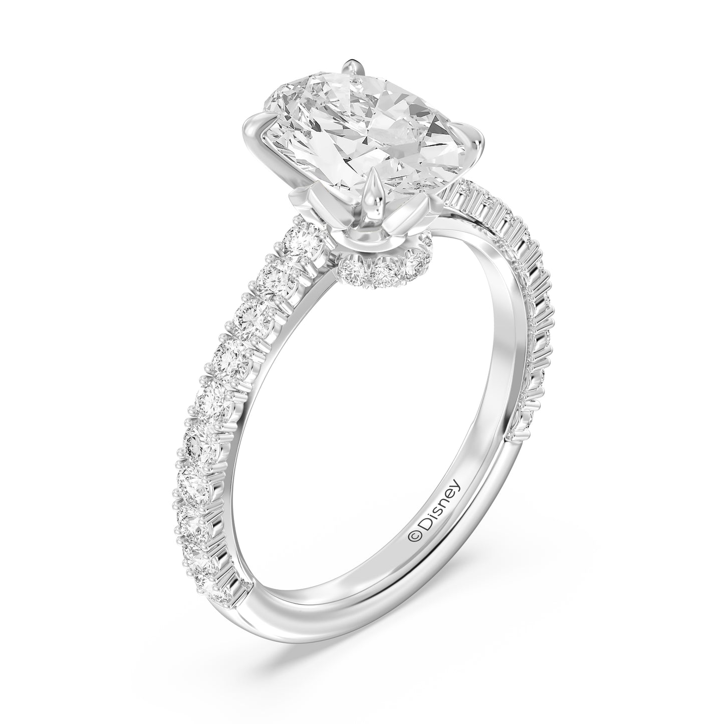 Enchanted Star Lab Grown Diamond And 14K Gold Disney Princess Aurora, Hidden Halo Crown Engagement Ring