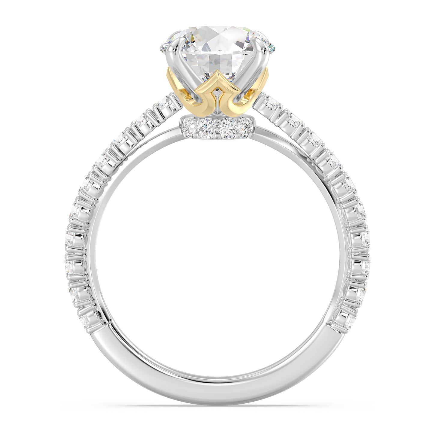 Enchanted Star Lab Grown Diamond And 14K Gold Disney Princess Aurora, Hidden Halo Crown Engagement Ring