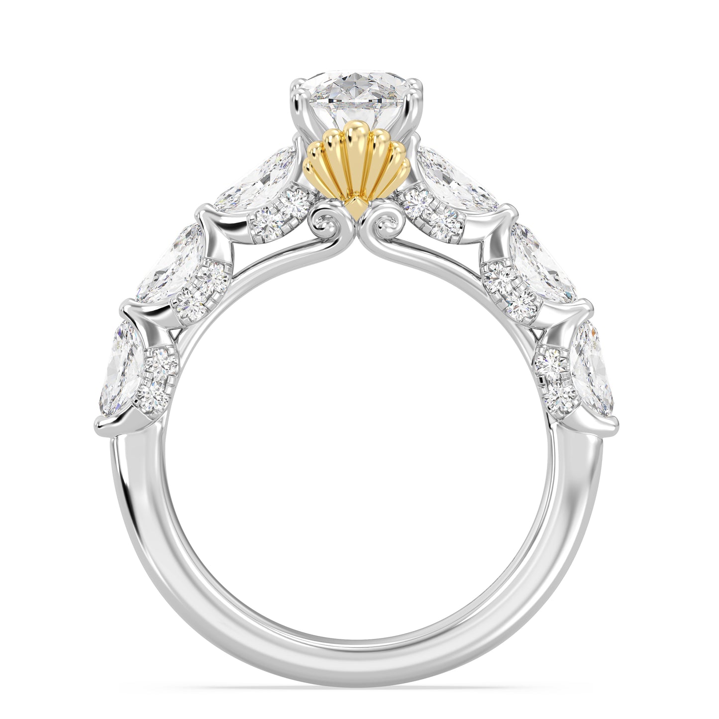 Enchanted Star Lab Grown Diamond 14K Gold Ariel Seashell Engagement Ring