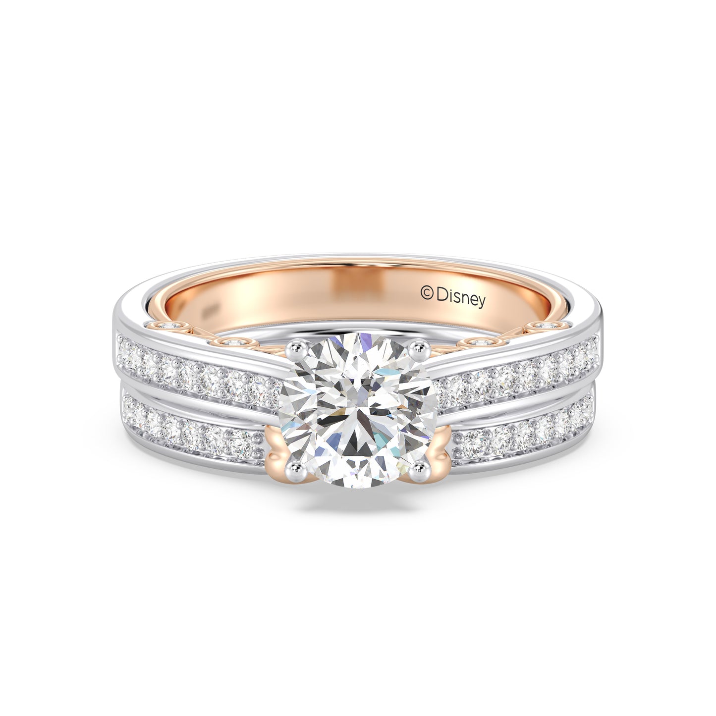 Enchanted Star Lab Grown Diamond 14K Gold  Snow White Bow Engagement Ring Set