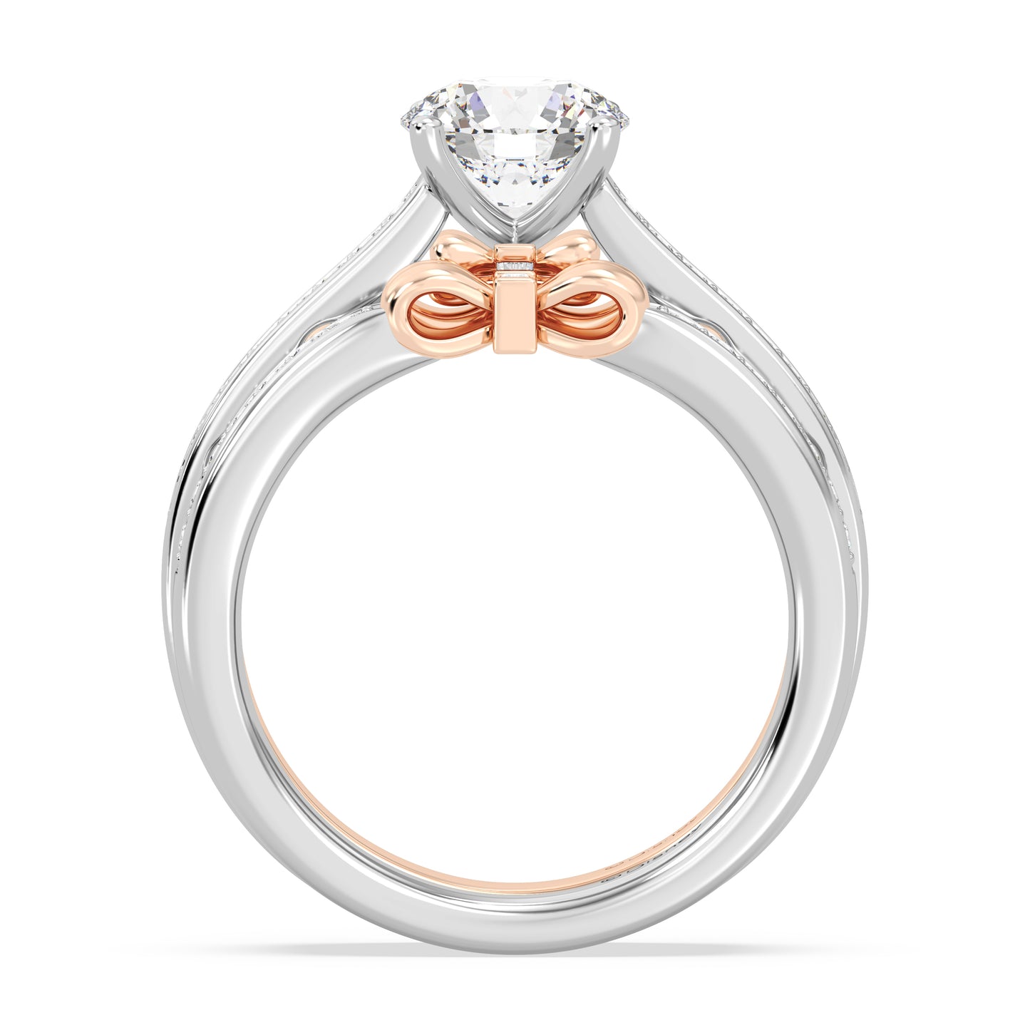 Enchanted Star Lab Grown Diamond 14K Gold  Snow White Bow Engagement Ring Set