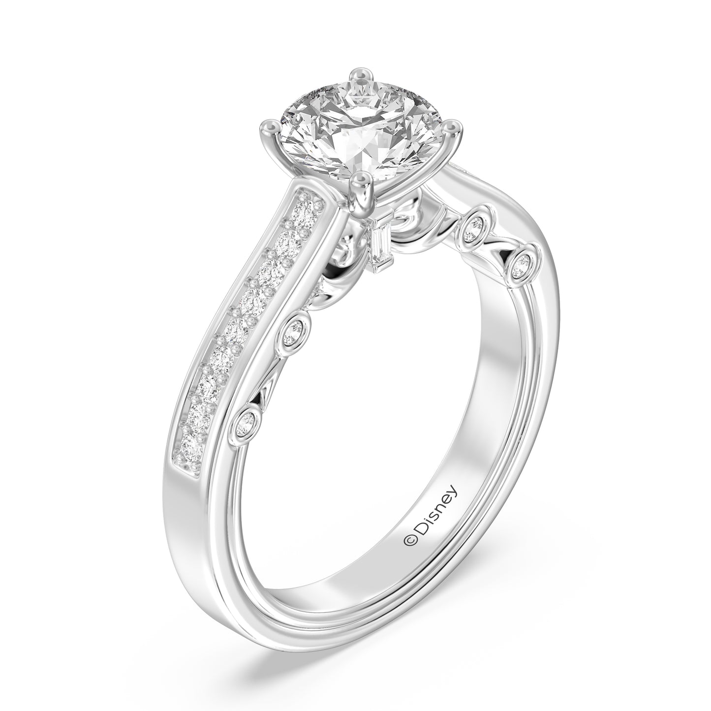 Enchanted Star Lab Grown Diamond 14K Gold  Snow White Bow Engagement Ring Set