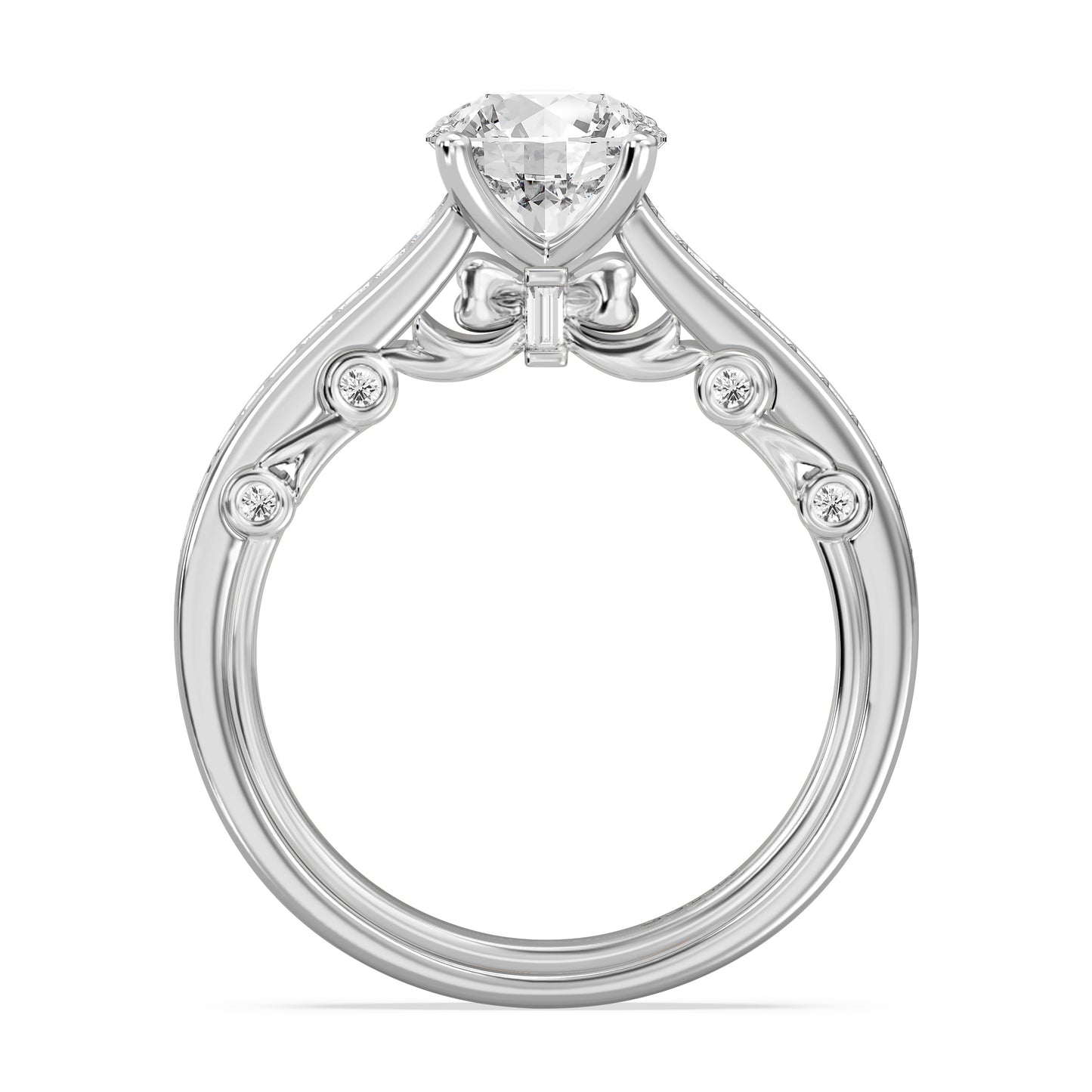 Enchanted Star Lab Grown Diamond 14K Gold  Snow White Bow Engagement Ring Set