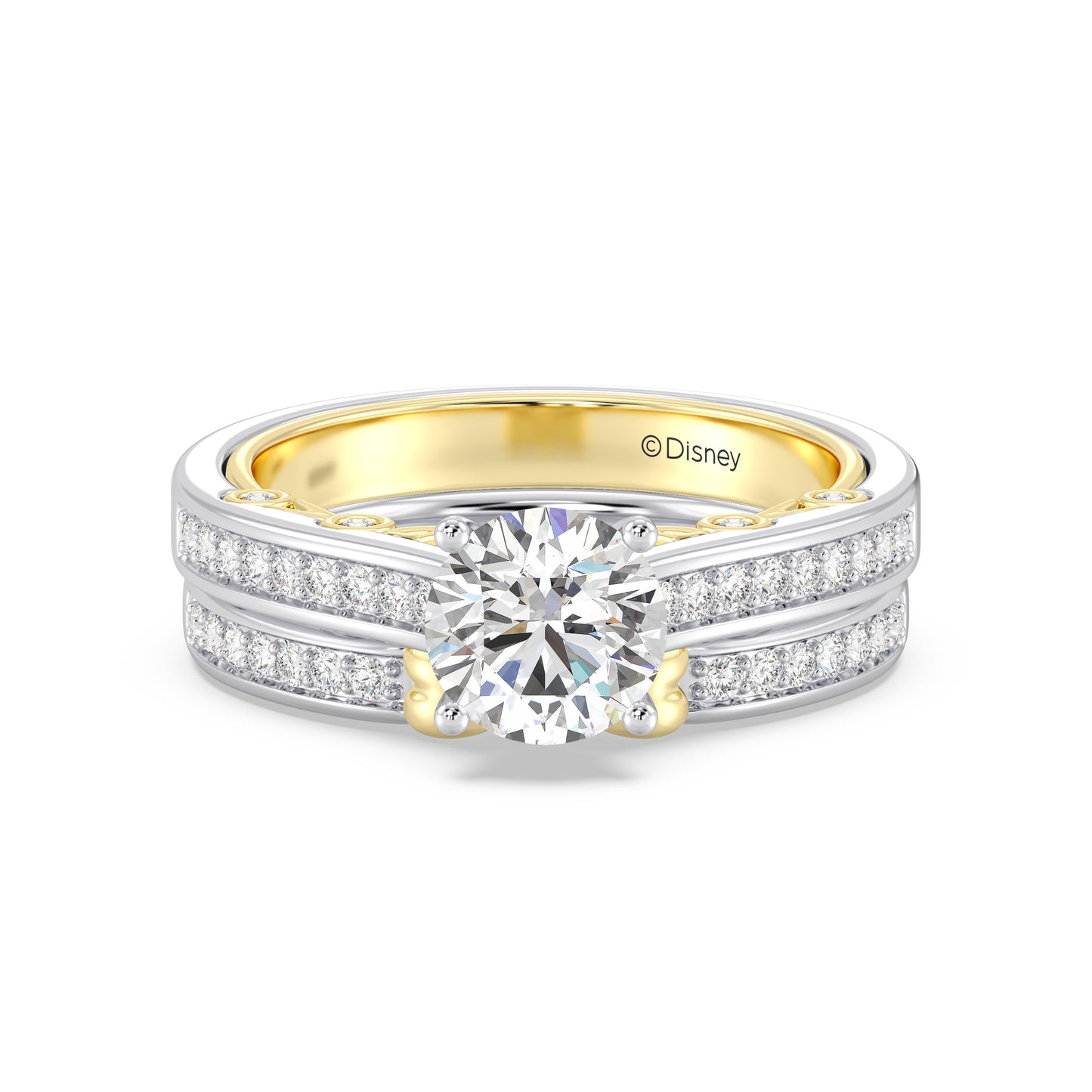 Enchanted Star Lab Grown Diamond 14K Gold  Snow White Bow Engagement Ring Set