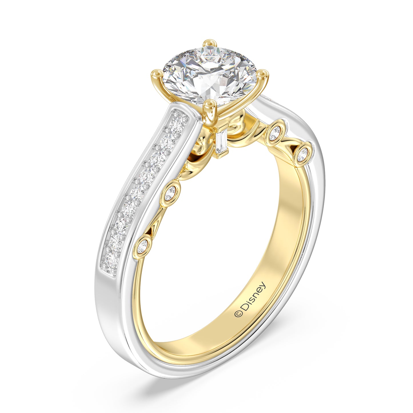 Enchanted Star Lab Grown Diamond 14K Gold  Snow White Bow Engagement Ring Set