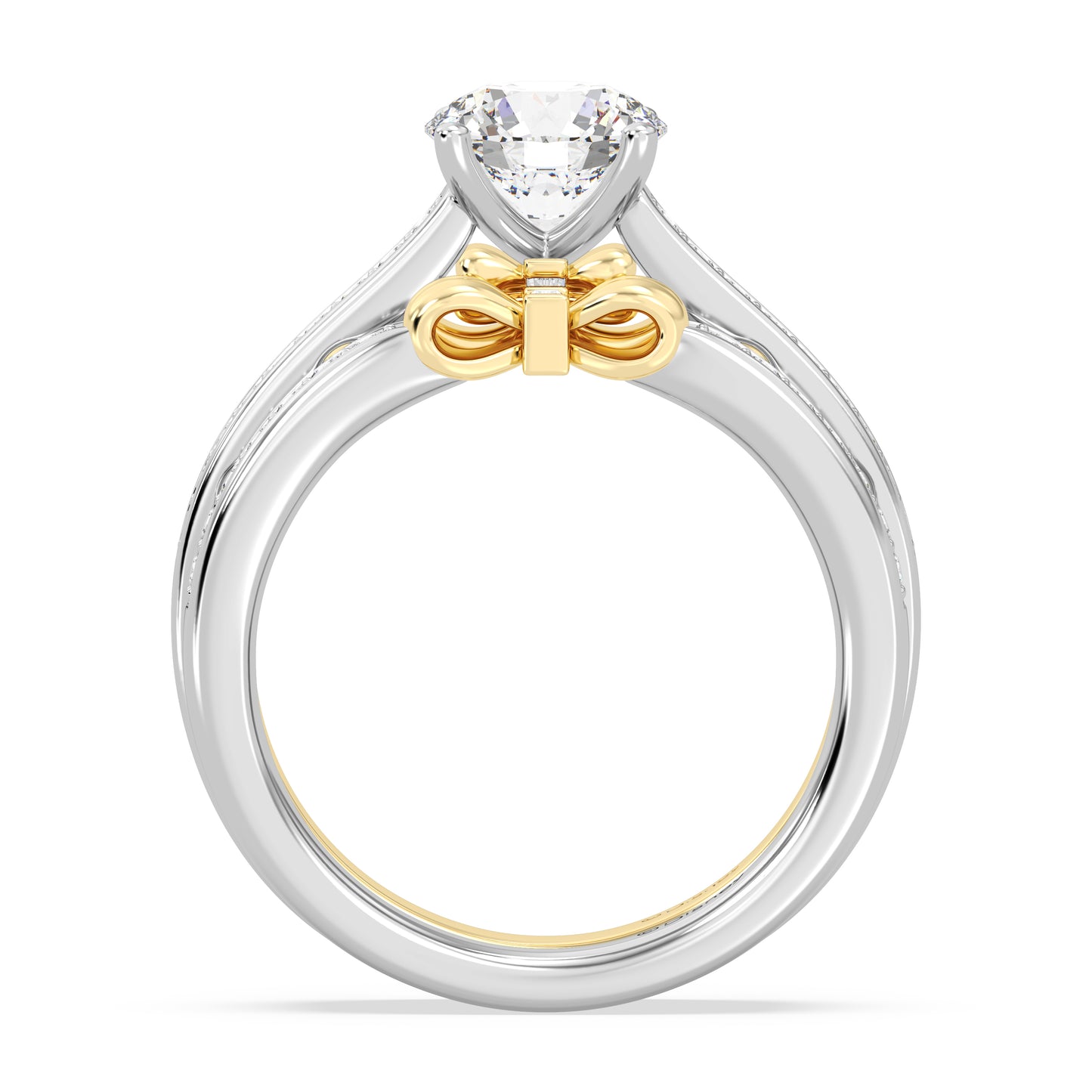 Enchanted Star Lab Grown Diamond 14K Gold  Snow White Bow Engagement Ring Set