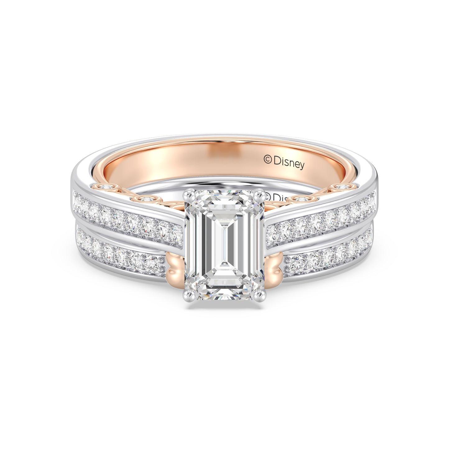 Enchanted Star Lab Grown Diamond 14K Gold  Snow White Bow Engagement Ring Set
