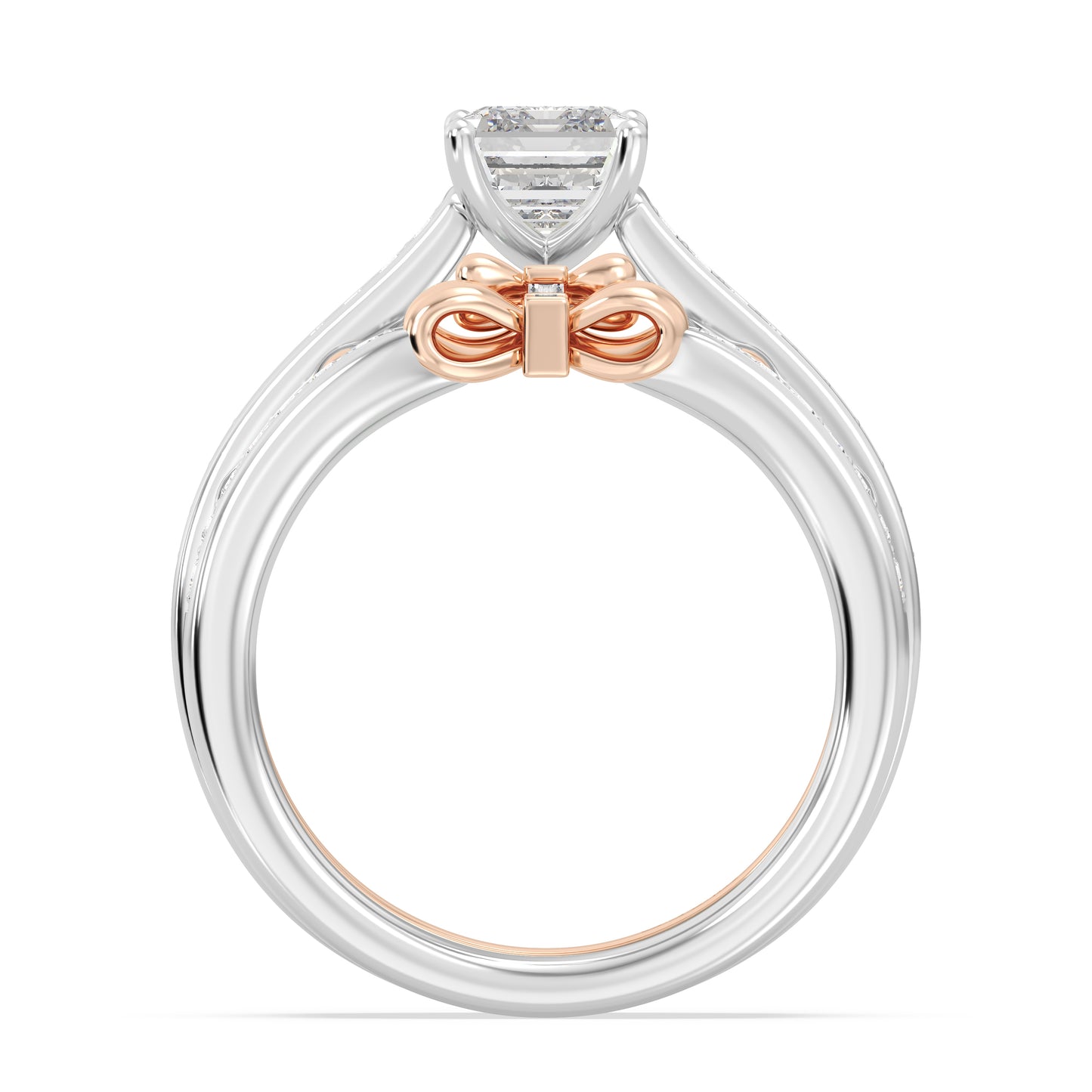 Enchanted Star Lab Grown Diamond 14K Gold  Snow White Bow Engagement Ring Set