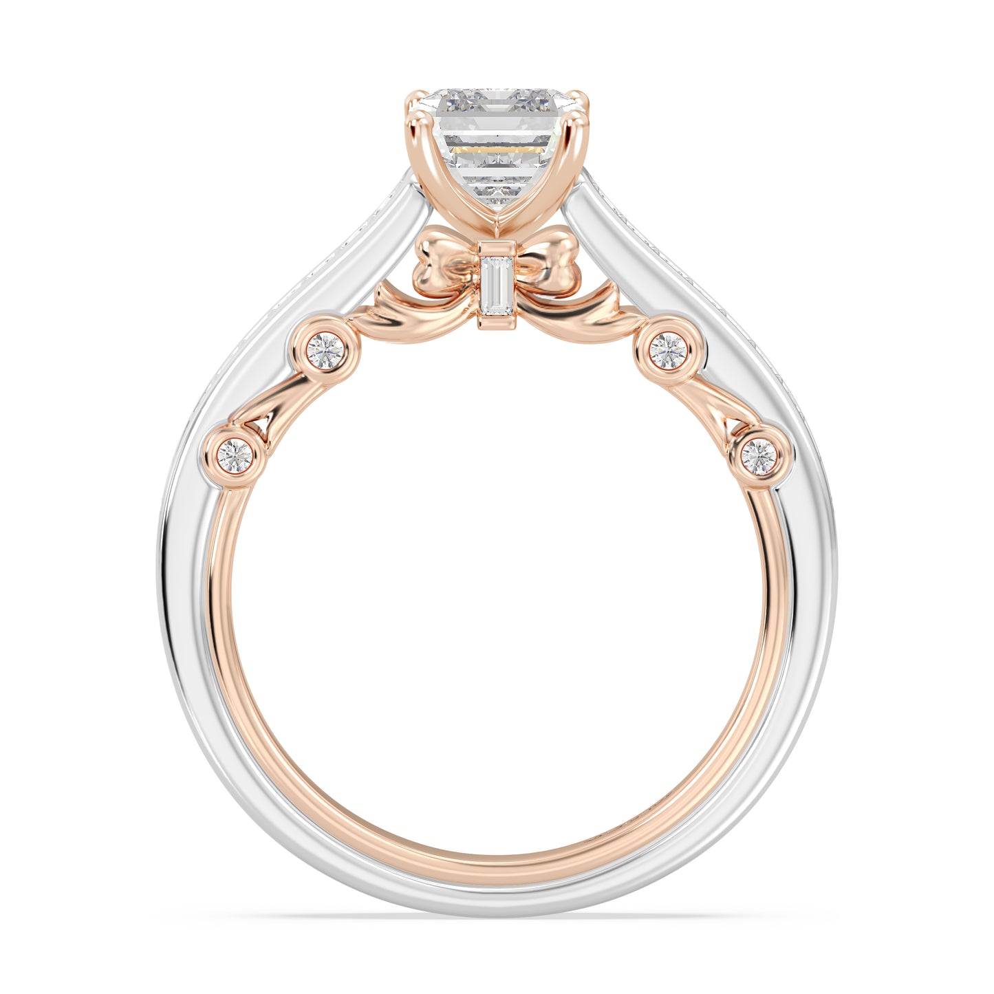 Enchanted Star Lab Grown Diamond 14K Gold  Snow White Bow Engagement Ring Set