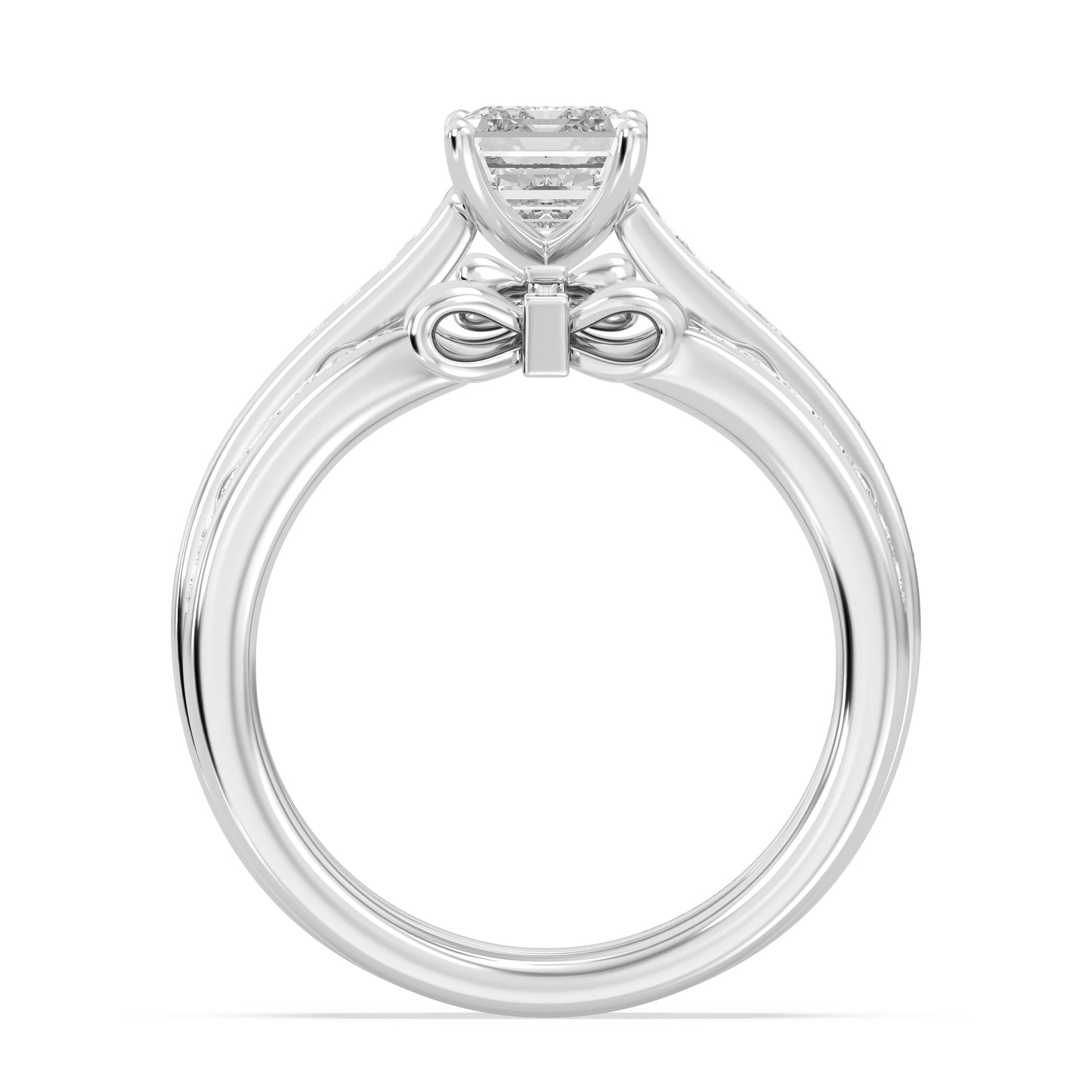 Enchanted Star Lab Grown Diamond 14K Gold  Snow White Bow Engagement Ring Set