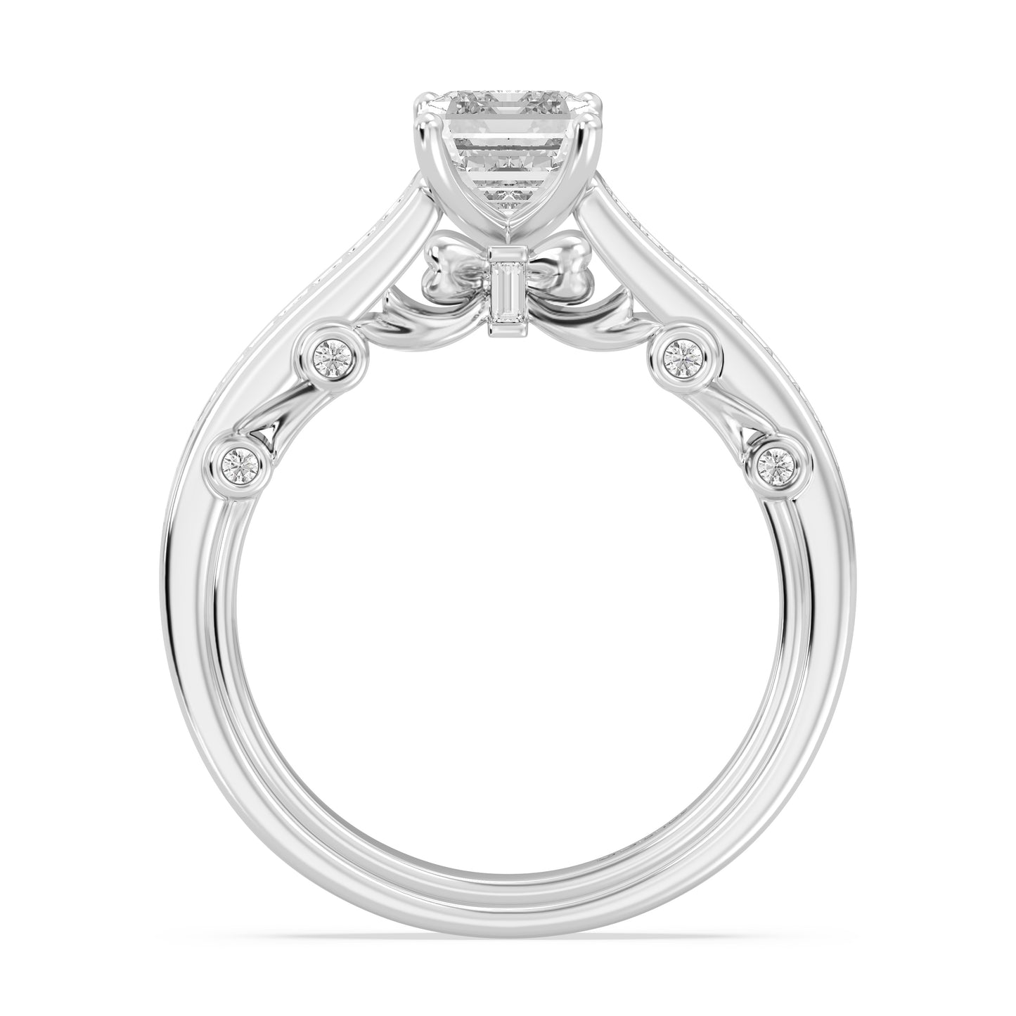 Enchanted Star Lab Grown Diamond 14K Gold  Snow White Bow Engagement Ring Set