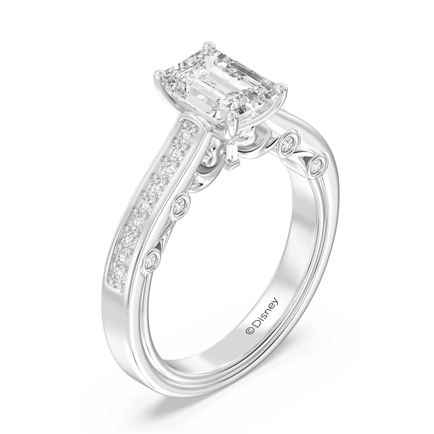 Enchanted Star Lab Grown Diamond 14K Gold  Snow White Bow Engagement Ring Set
