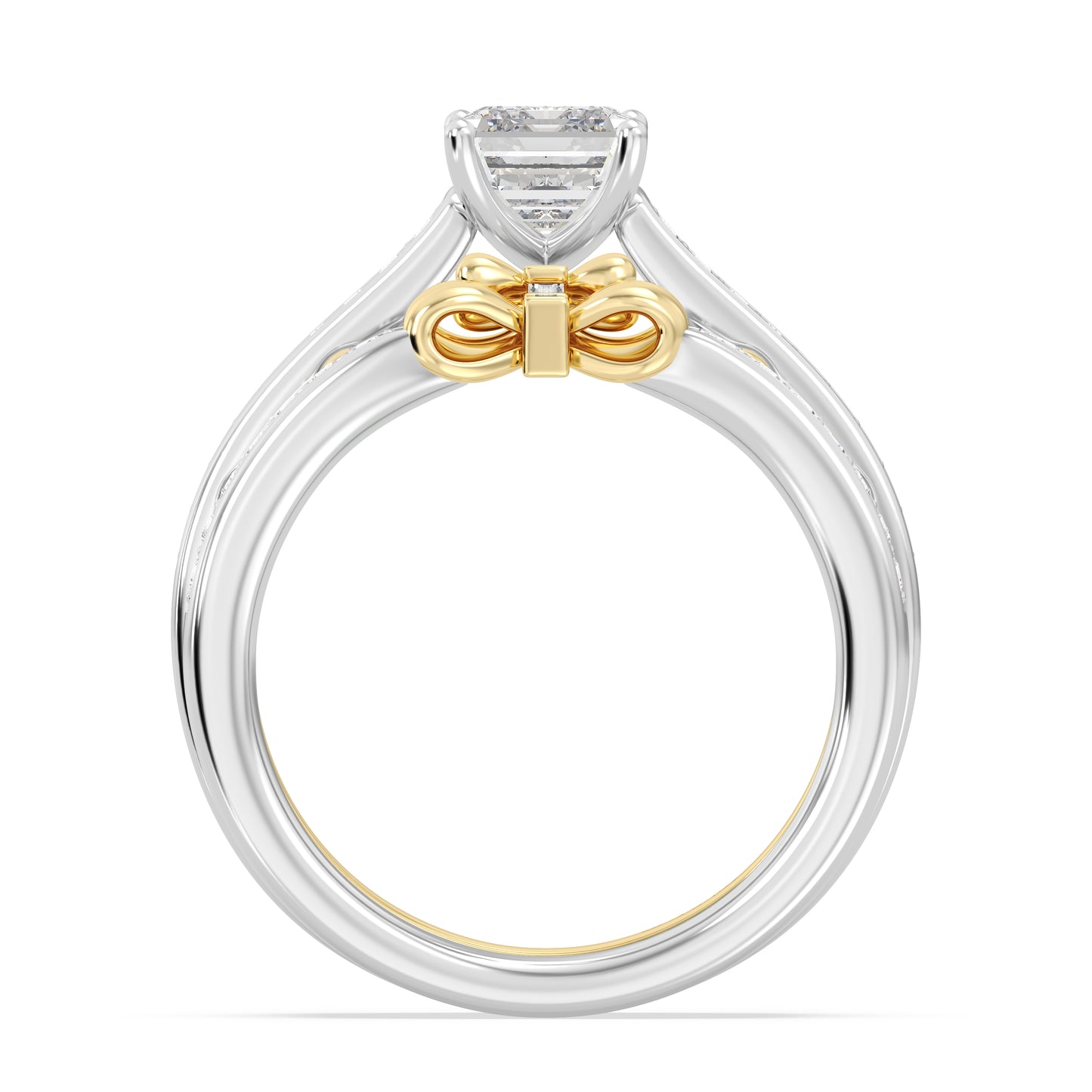 Enchanted Star Lab Grown Diamond 14K Gold  Snow White Bow Engagement Ring Set