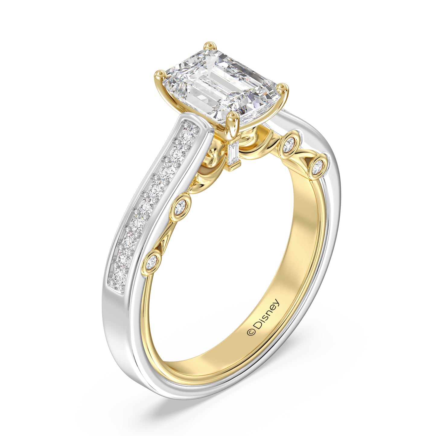Enchanted Star Lab Grown Diamond 14K Gold  Snow White Bow Engagement Ring Set