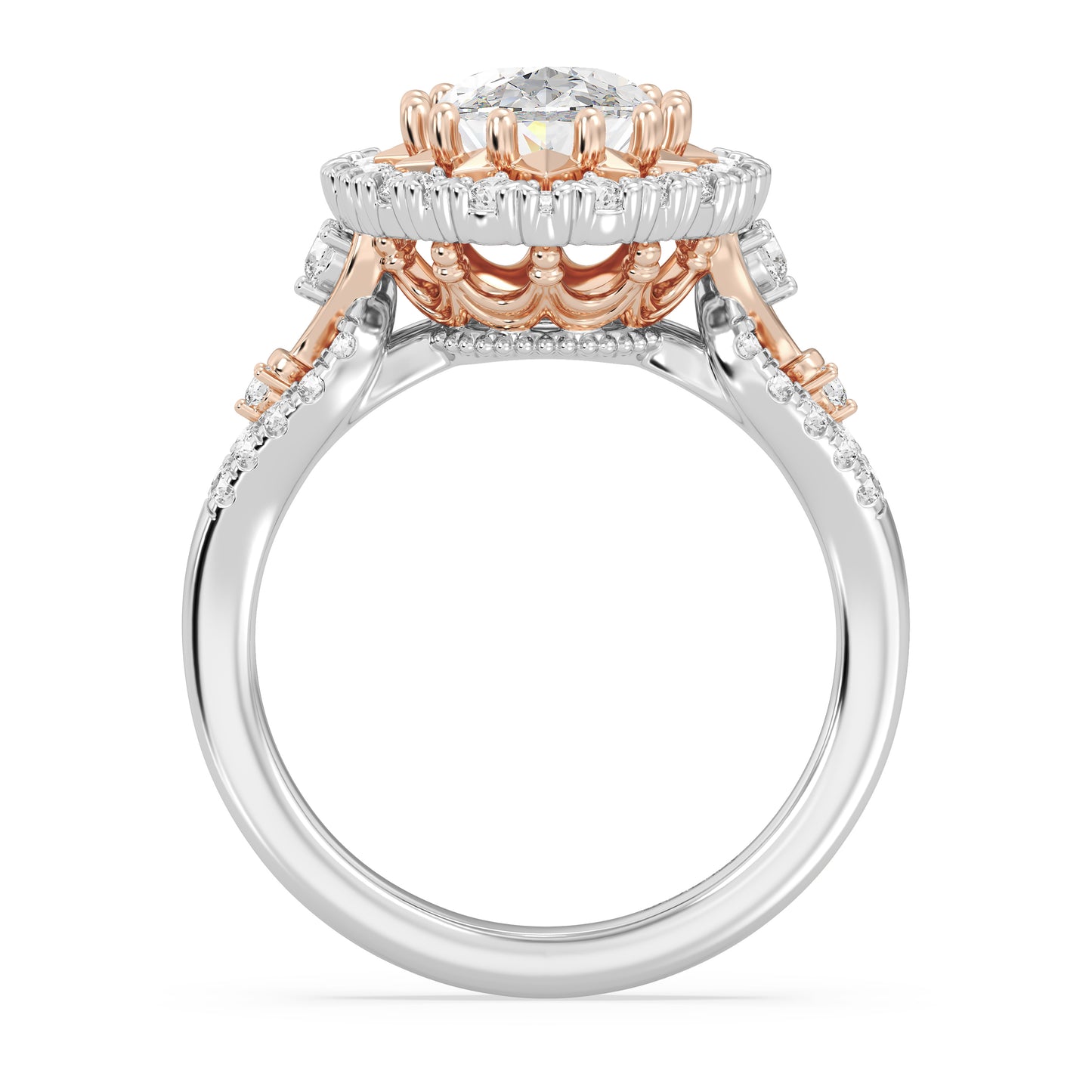 Enchanted Star Lab Grown Diamond 14K Gold Majestic Princess Halo Engagement Ring