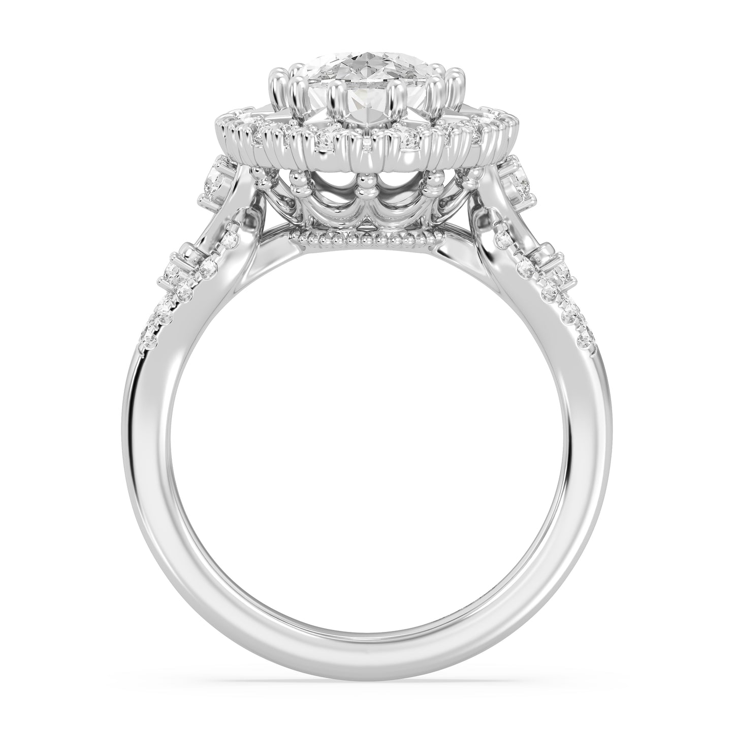 Enchanted Star Lab Grown Diamond 14K Gold Majestic Princess Halo Engagement Ring