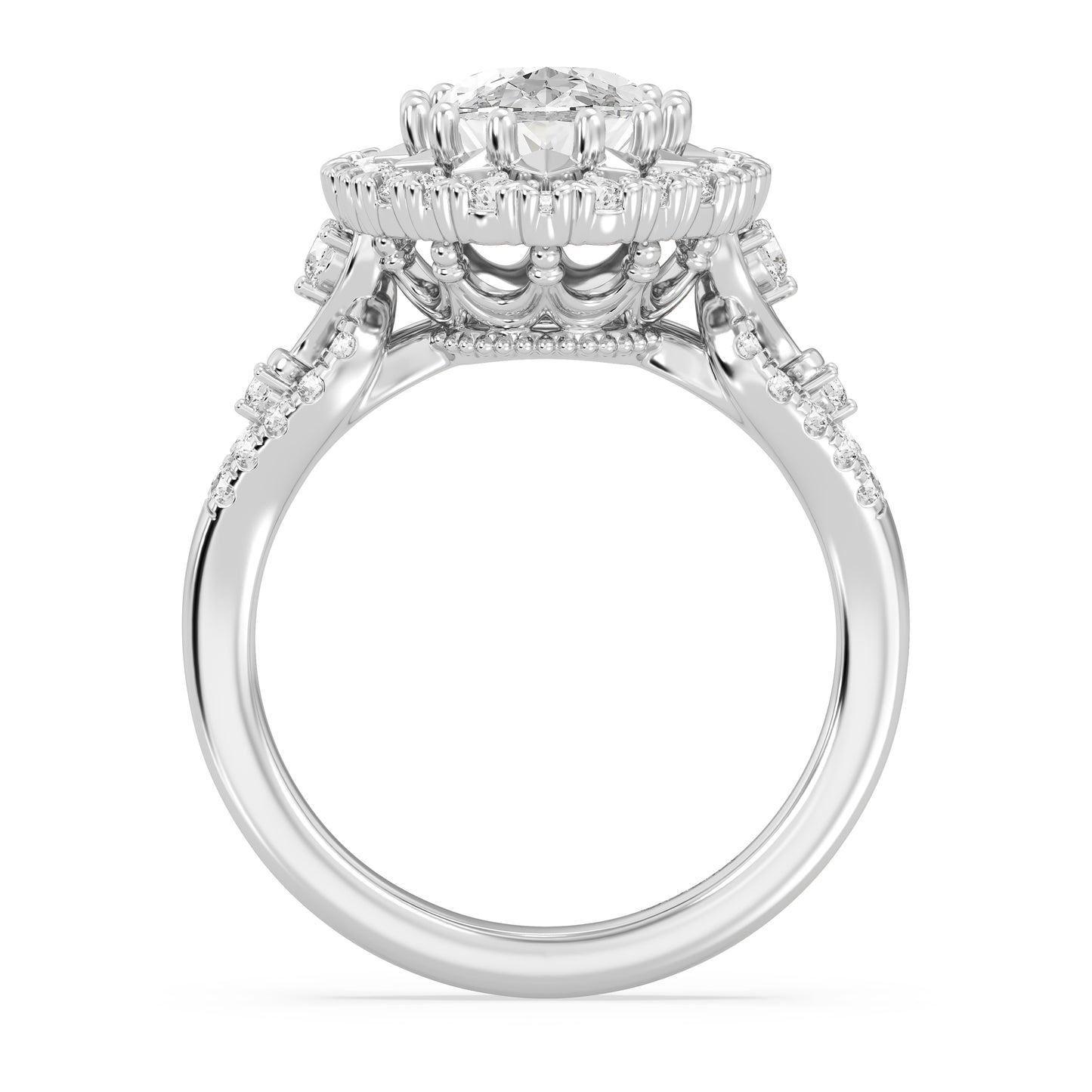 Enchanted Star Lab Grown Diamond 14K Gold Majestic Princess Halo Engagement Ring