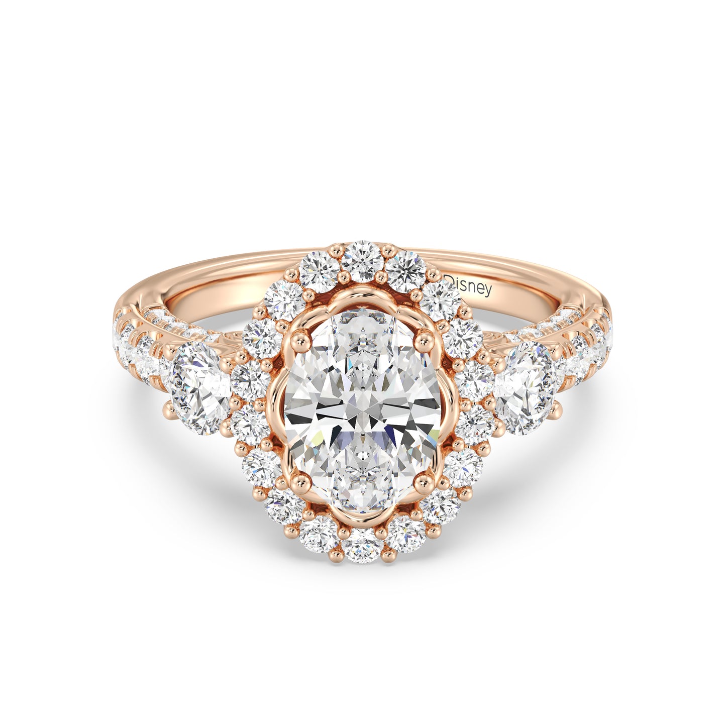 Enchanted Star Lab Grown Diamond 14K Gold Cinderella Side Stone Engagement Ring