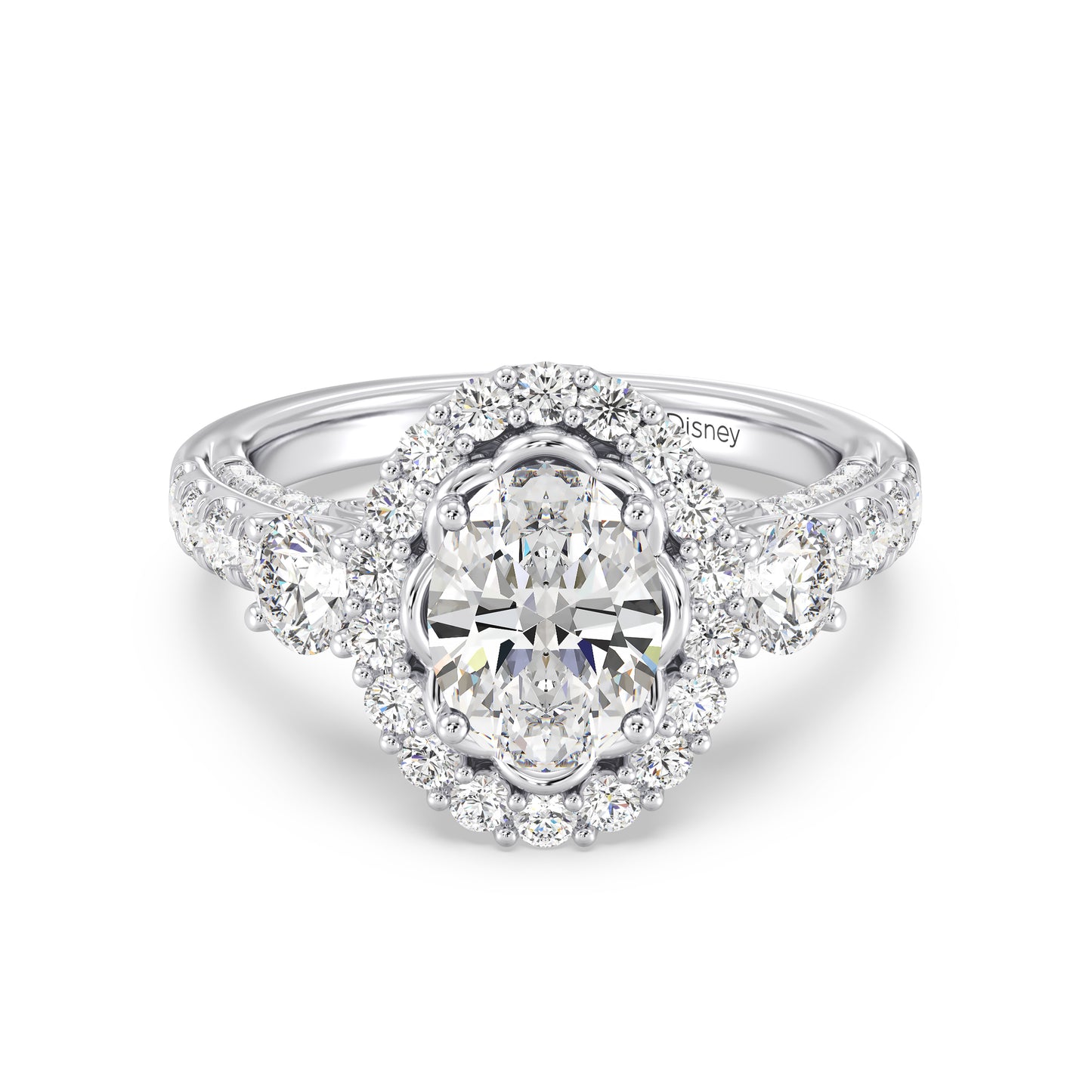 Enchanted Star Lab Grown Diamond 14K Gold Cinderella Side Stone Engagement Ring