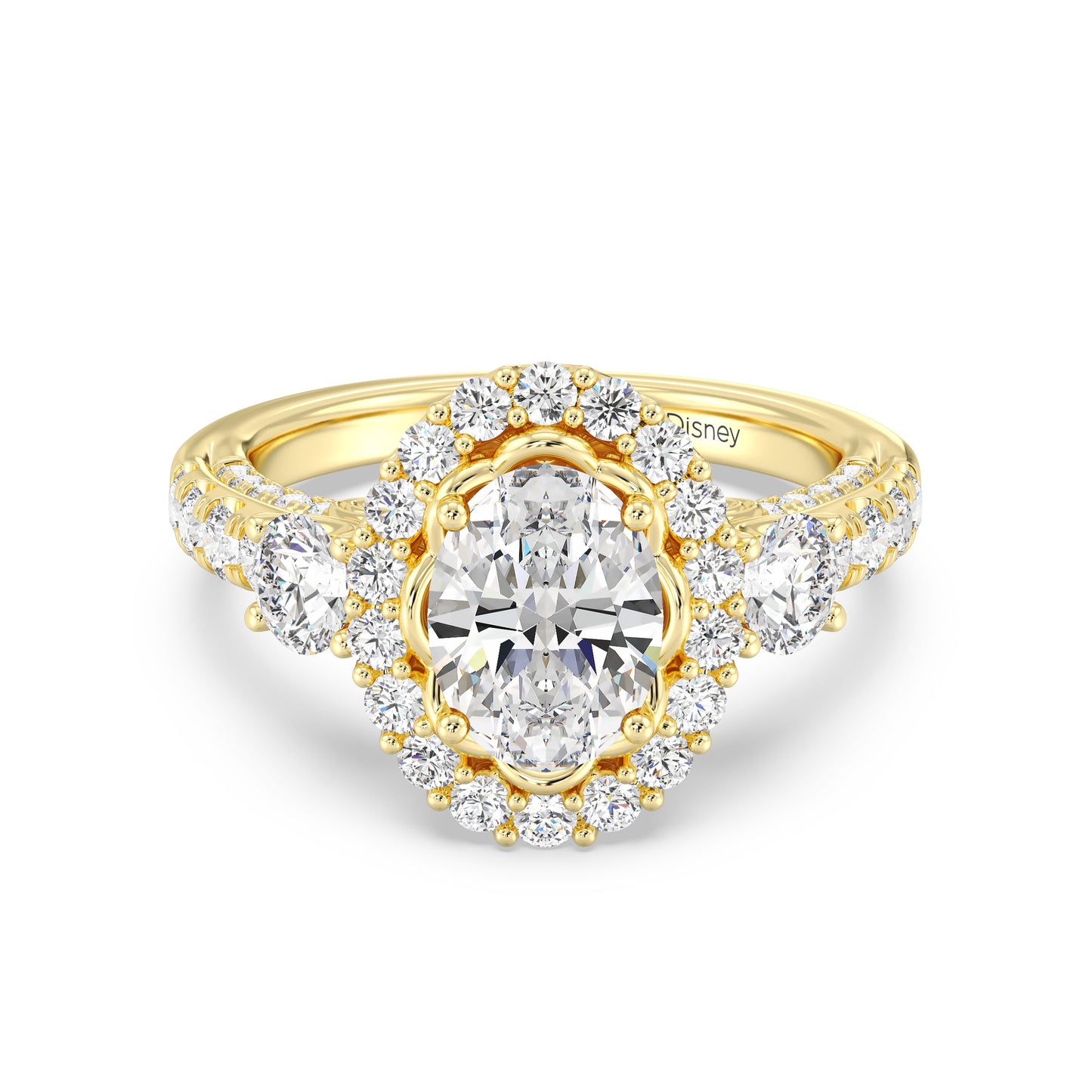 Enchanted Star Lab Grown Diamond 14K Gold Cinderella Side Stone Engagement Ring