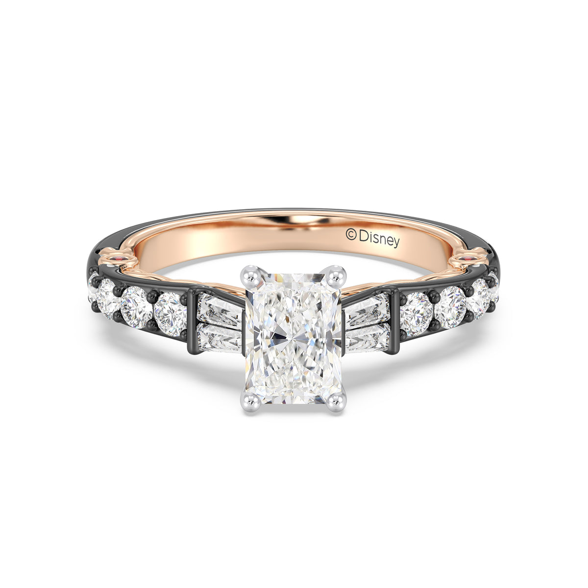Enchanted Star 14K Gold And Black Rhodium With Lab Grown Diamonds Disney’s Evil Queen Engagement Ring
