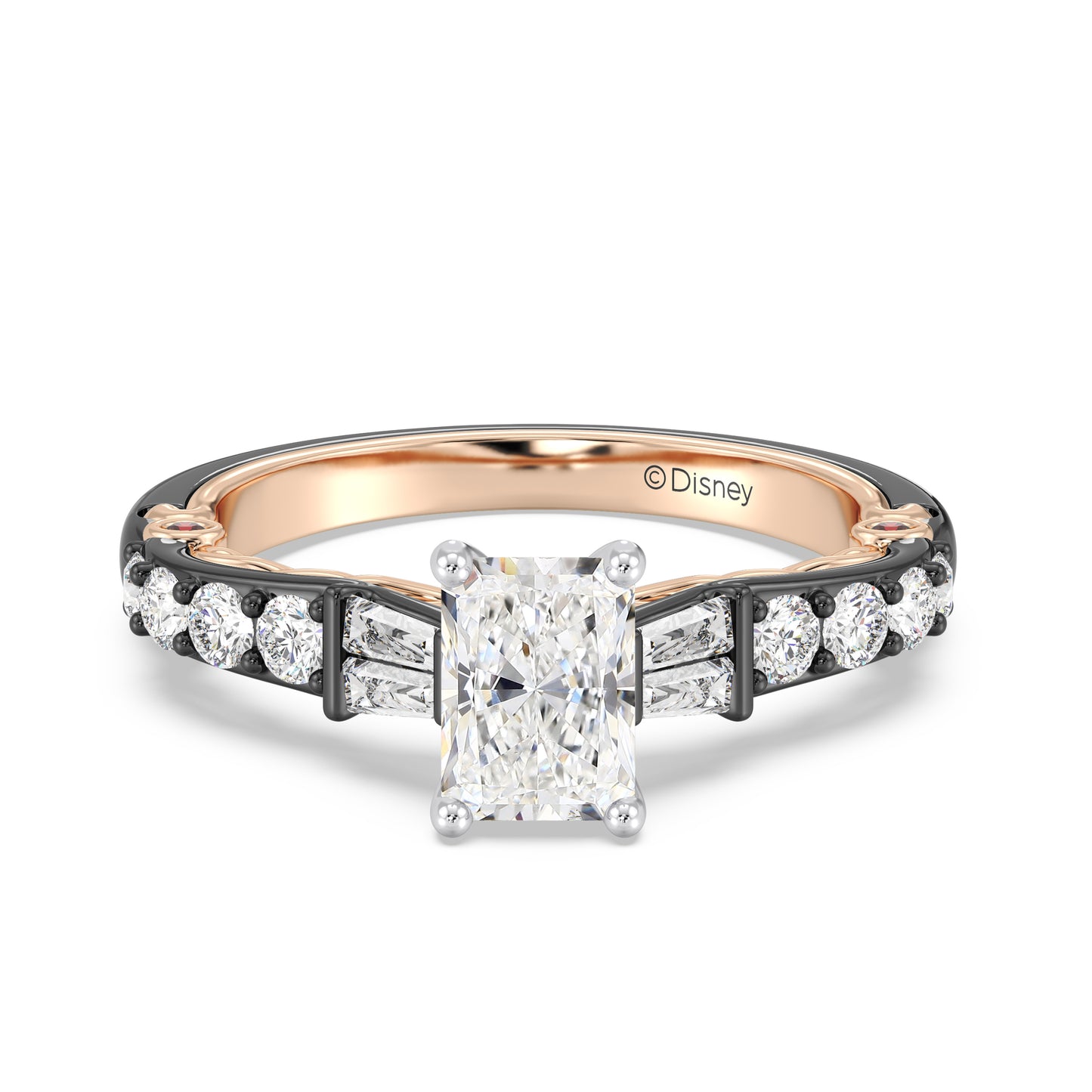 Enchanted Star 14K Gold And Black Rhodium With Lab Grown Diamonds Disney’s Evil Queen Engagement Ring