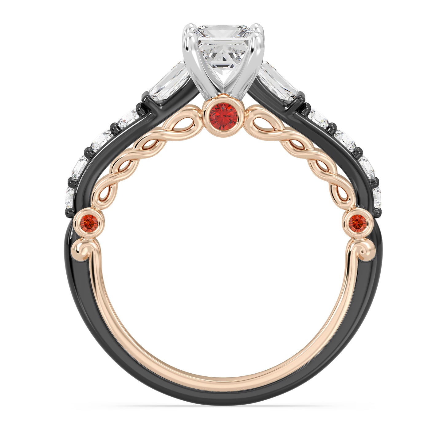 Enchanted Star 14K Gold And Black Rhodium With Lab Grown Diamonds Disney’s Evil Queen Engagement Ring