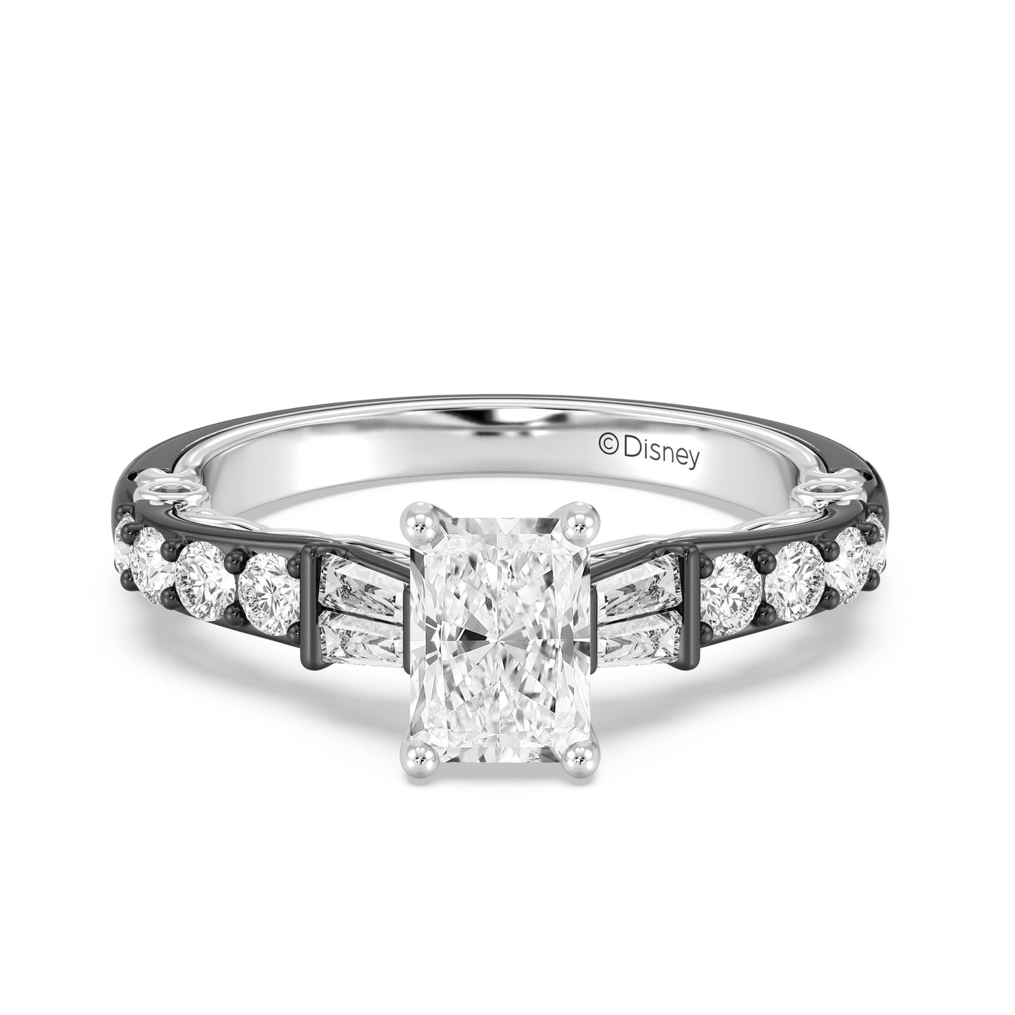 Enchanted Star 14K Gold And Black Rhodium With Lab Grown Diamonds Disney’s Evil Queen Engagement Ring