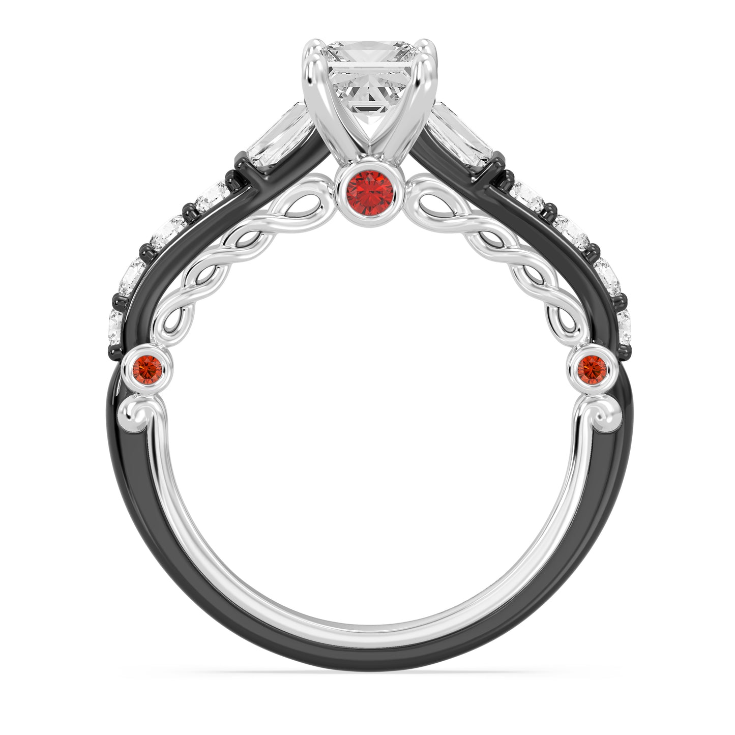 Enchanted Star 14K Gold And Black Rhodium With Lab Grown Diamonds Disney’s Evil Queen Engagement Ring