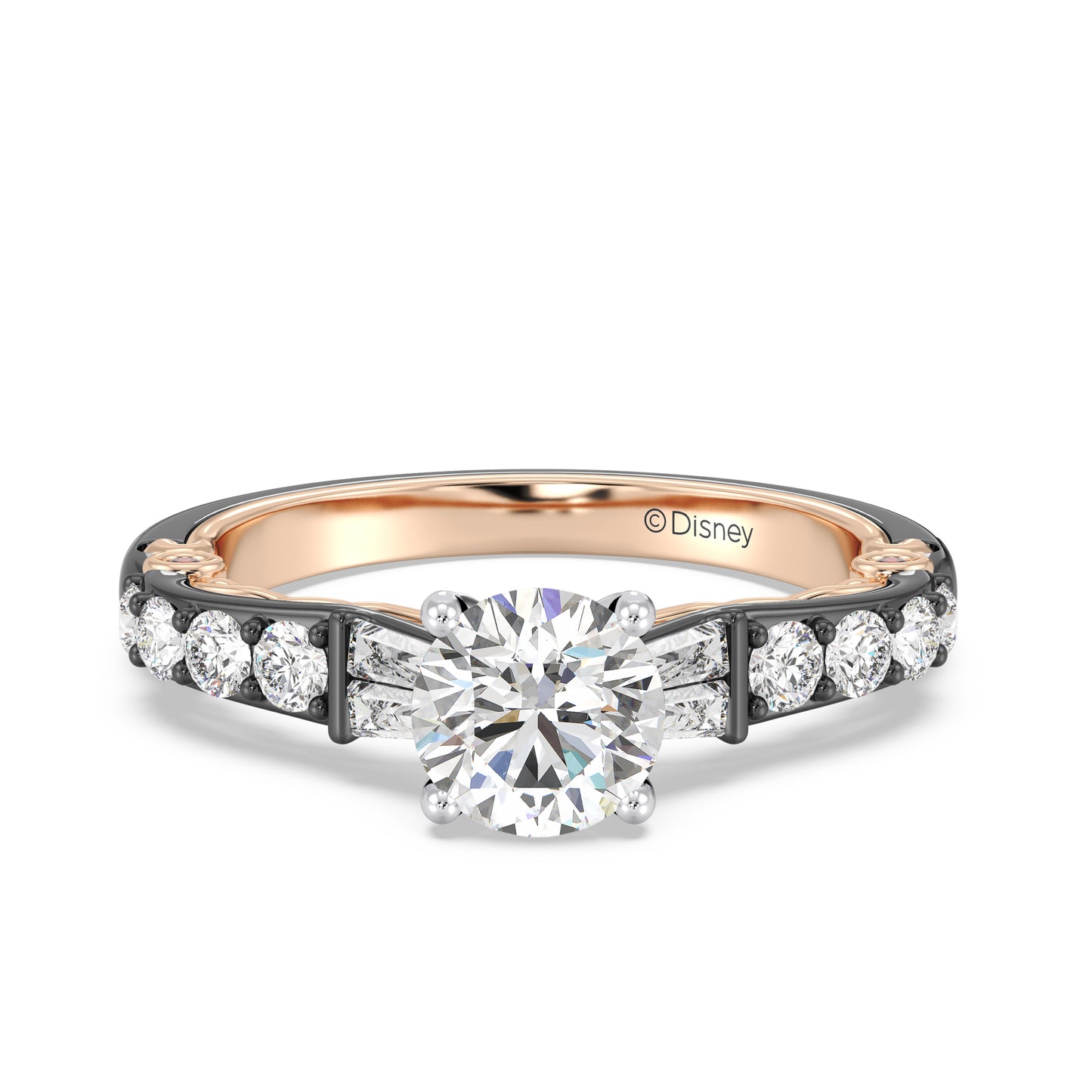 Enchanted Star 14K Gold And Black Rhodium With Lab Grown Diamonds Disney’s Evil Queen Engagement Ring