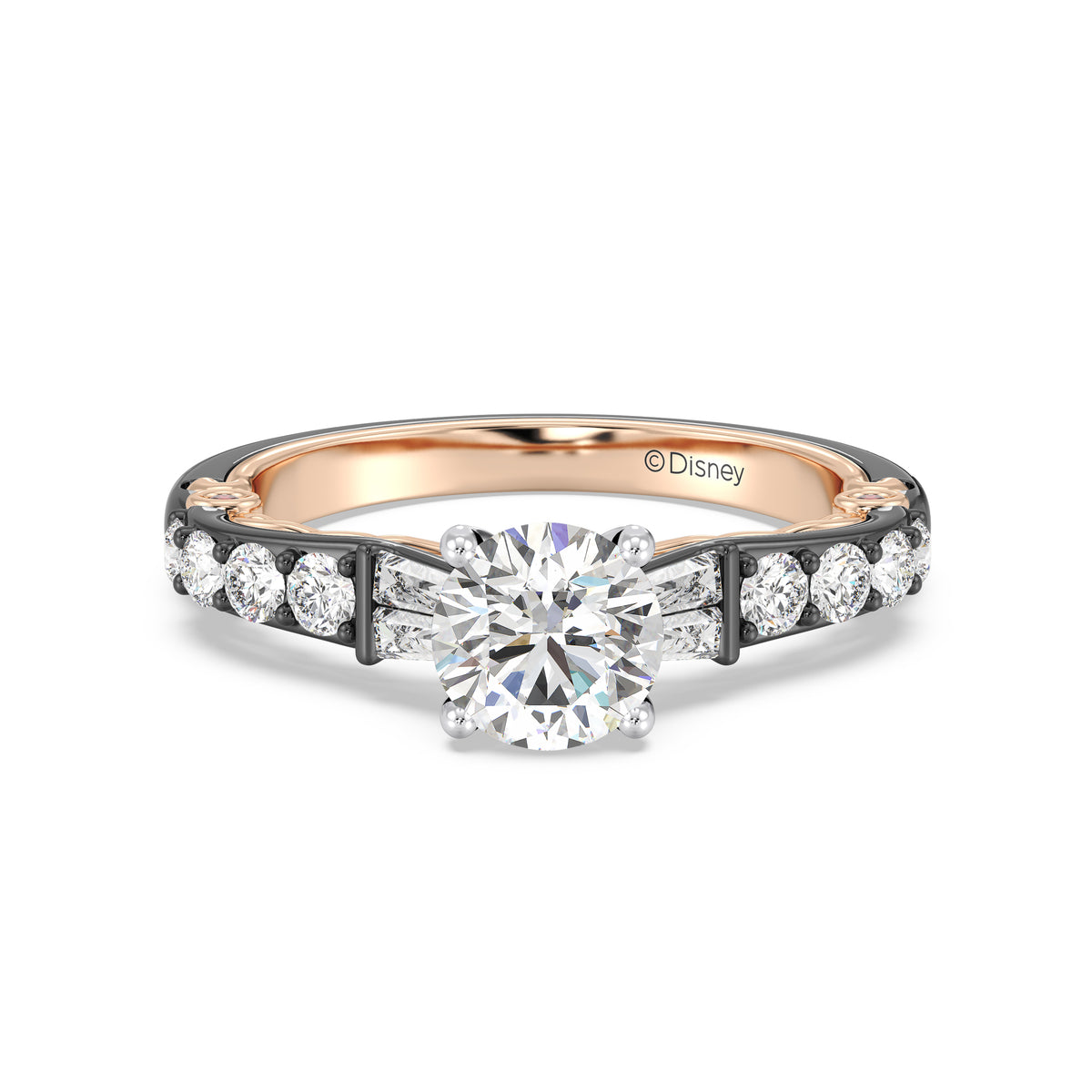 Enchanted Star 14K Gold And Black Rhodium With Lab Grown Diamonds Disney’s Evil Queen Engagement Ring